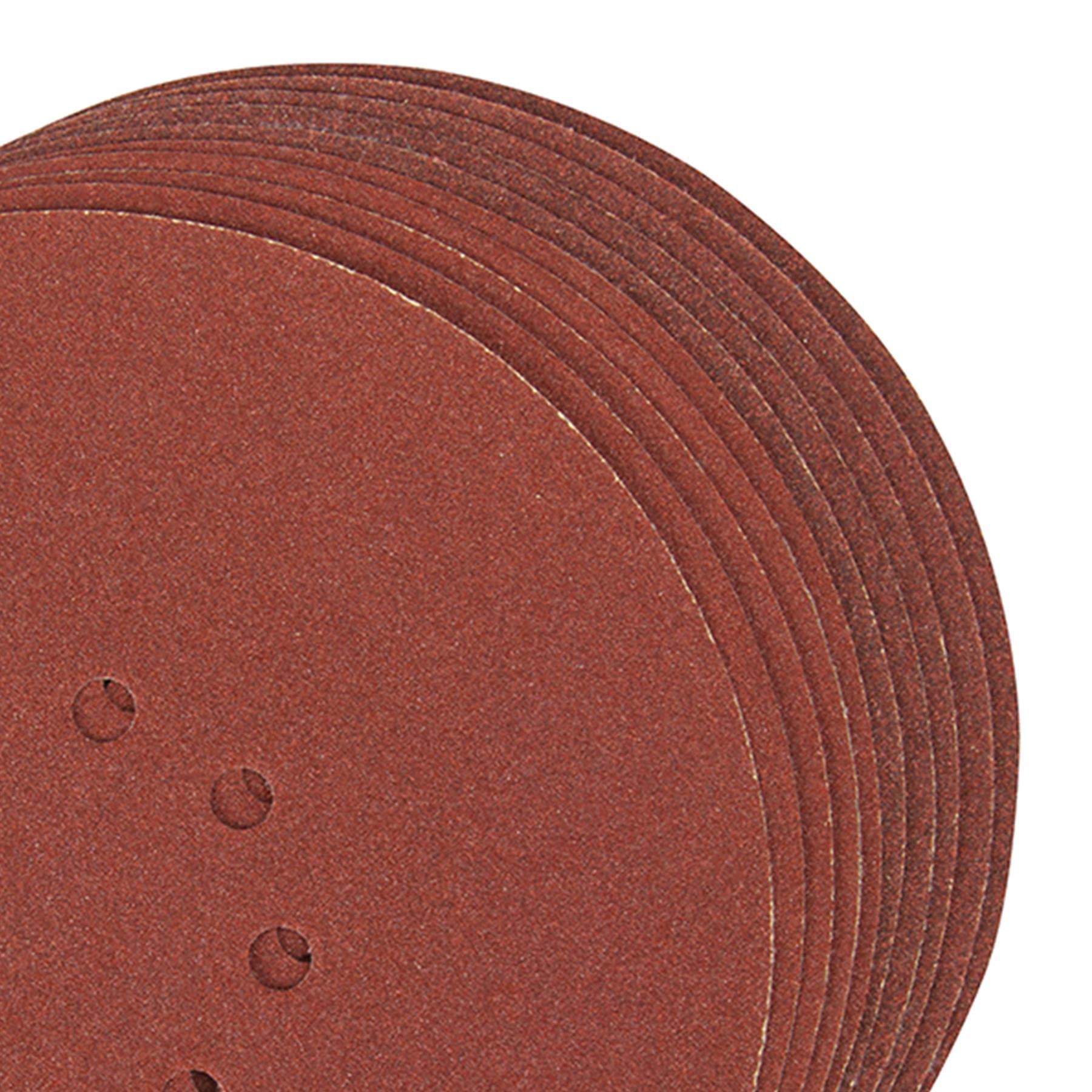 Punched Sanding Discs 225mm 10Pk Grit 60 Hook & Loop Aluminium Oxide New