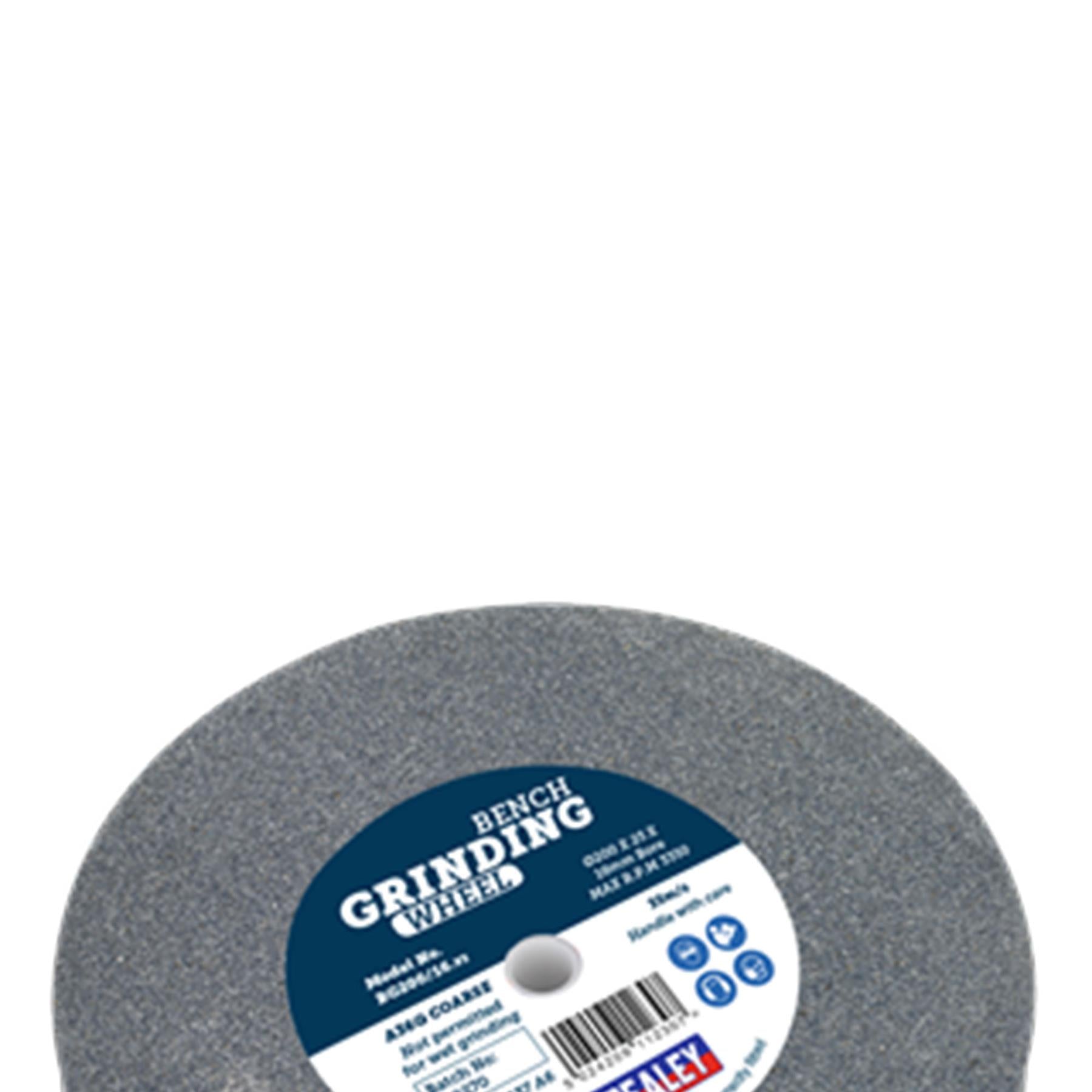 Sealey Grinding Stone �200 x 25mm 16mm Bore A36Q Coarse