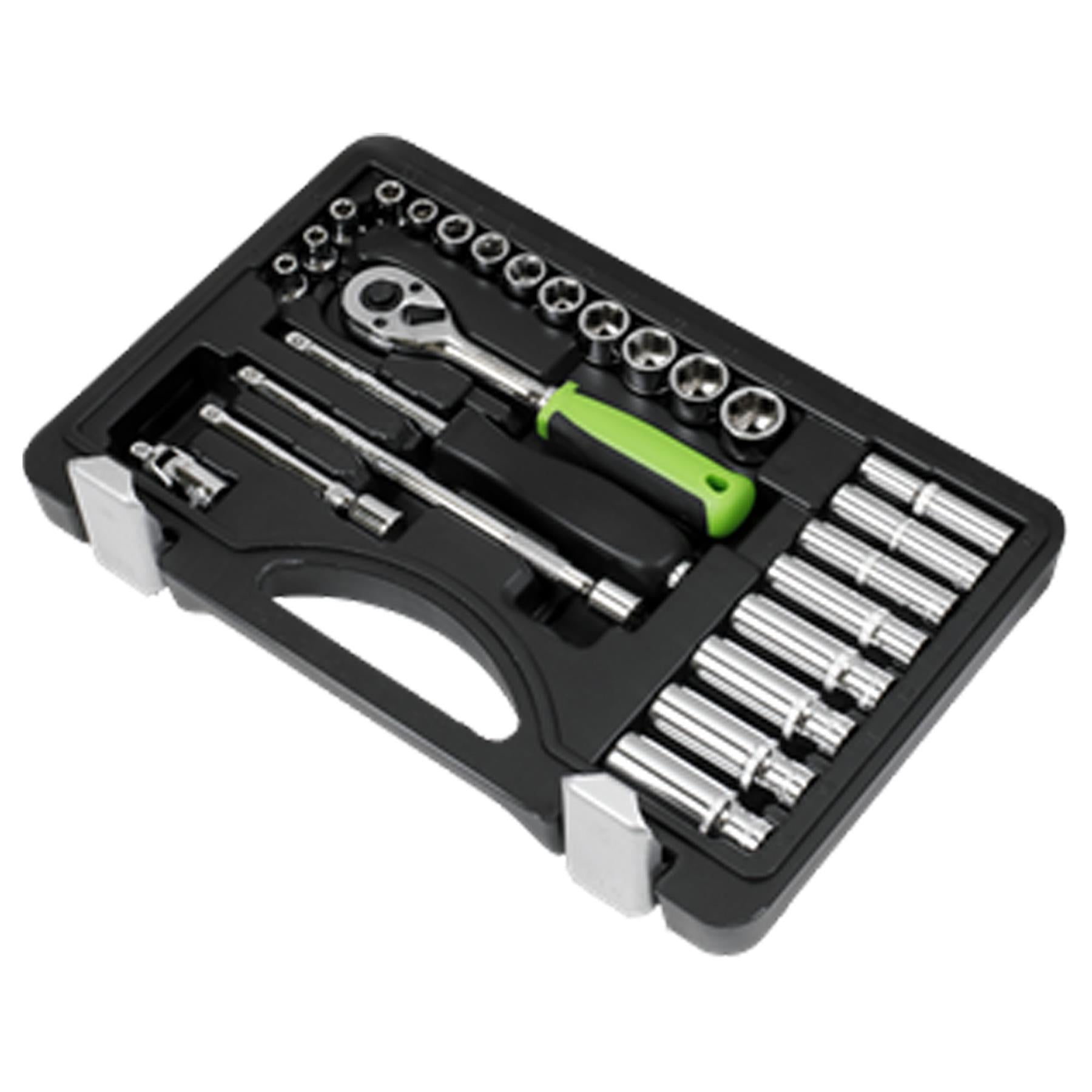 Sealey Socket Set 26pc 1/4"Sq Drive Metric