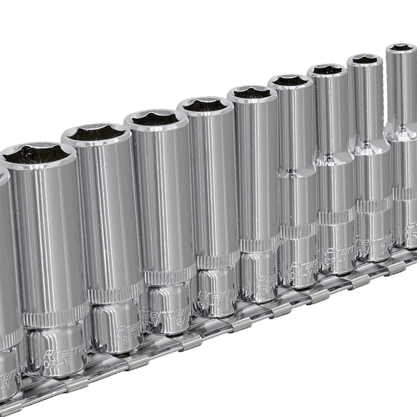 Sealey Socket Set 11pc 1/4"Sq Drive Deep WallDrive Imperial