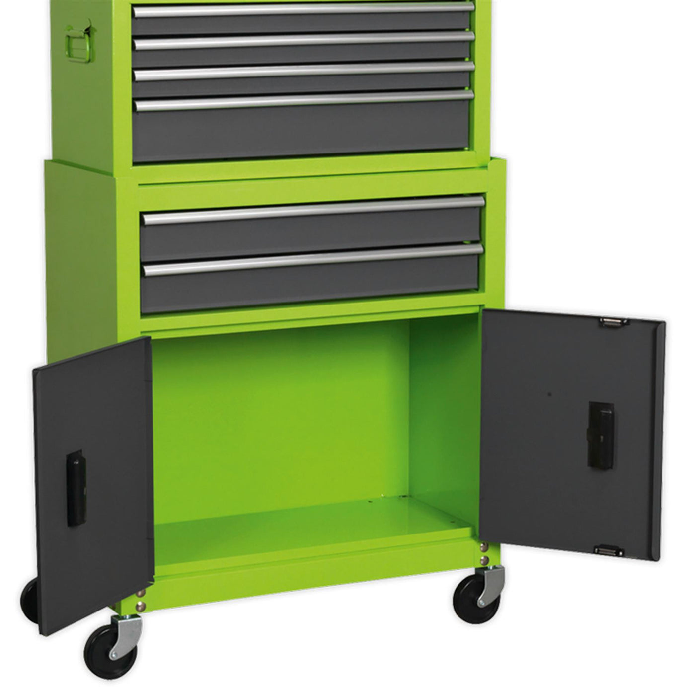 Sealey Topchest & Rollcab Combo 6 Drawer- Hi-Vis Green/Grey