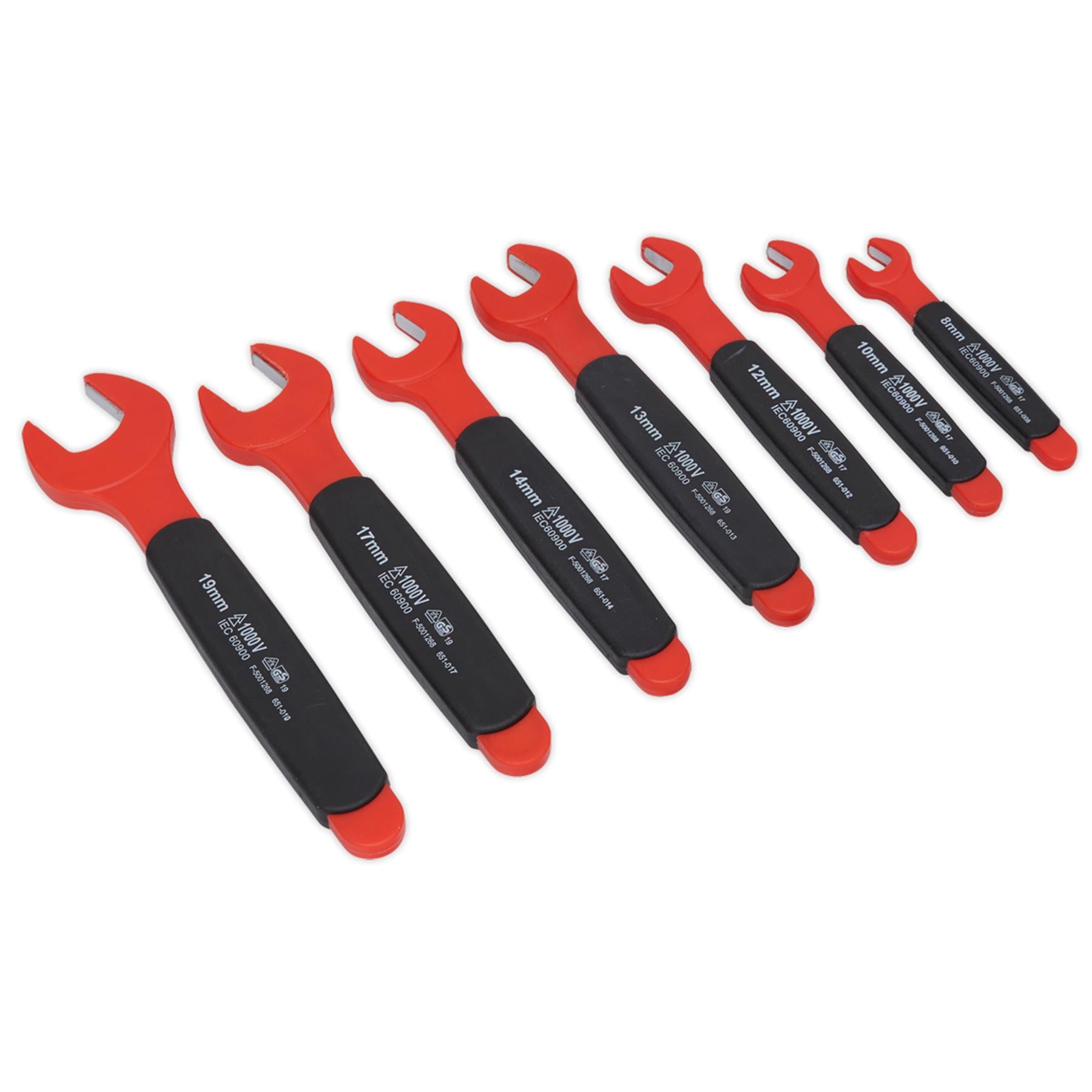 Sealey Insulated Open-End Spanner Set 7pc VDE Approved