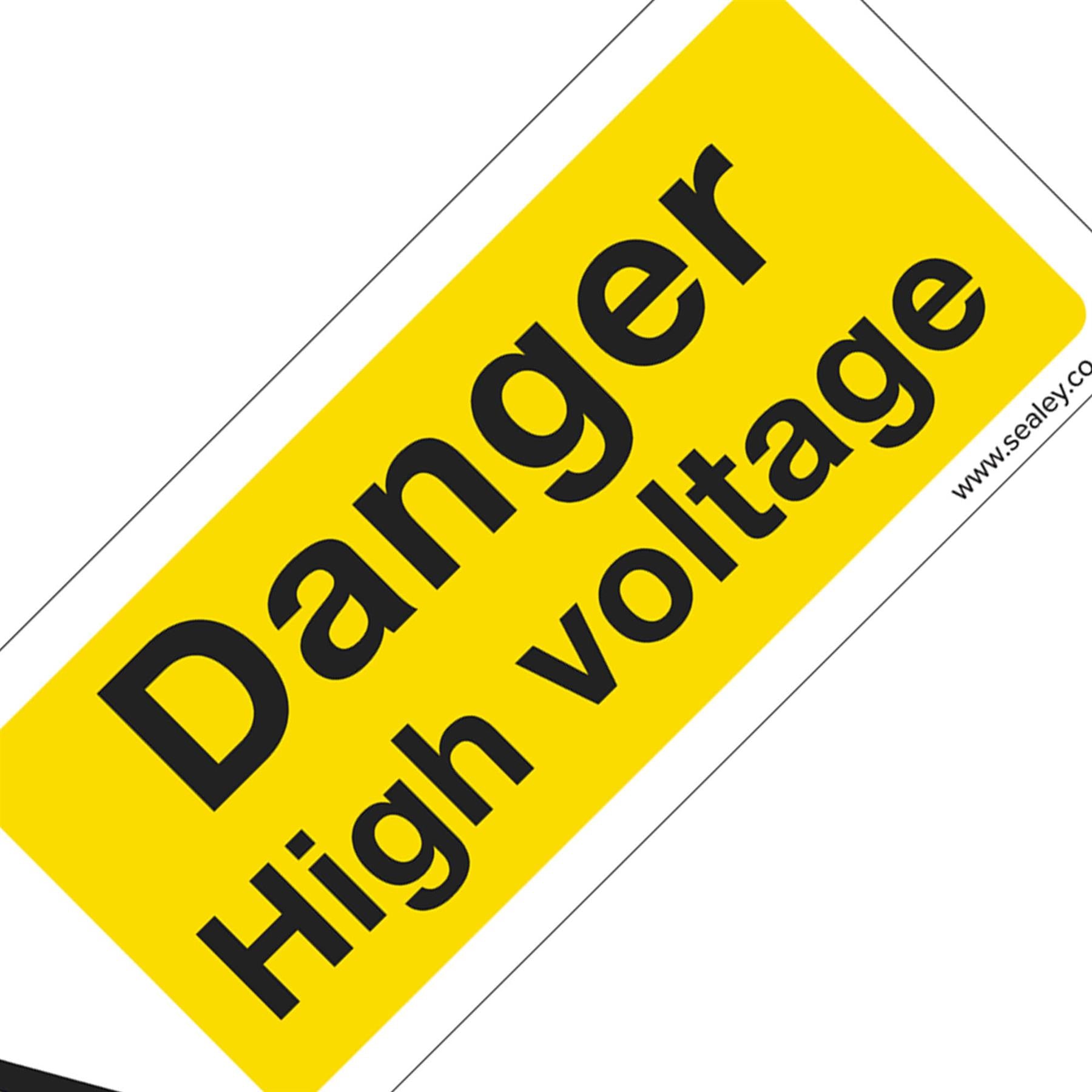 Warning Safety Sign - Danger High Voltage - Rigid Plastic