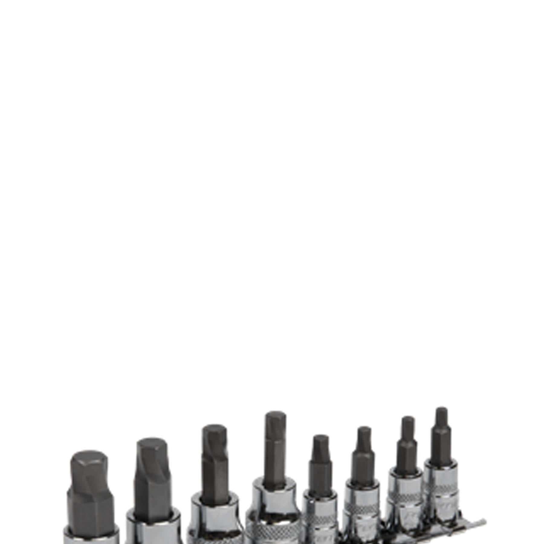 Sealey Hex Socket Bit Set Lock-On 8pc 1/4" & 3/8"Sq Drive Imperial