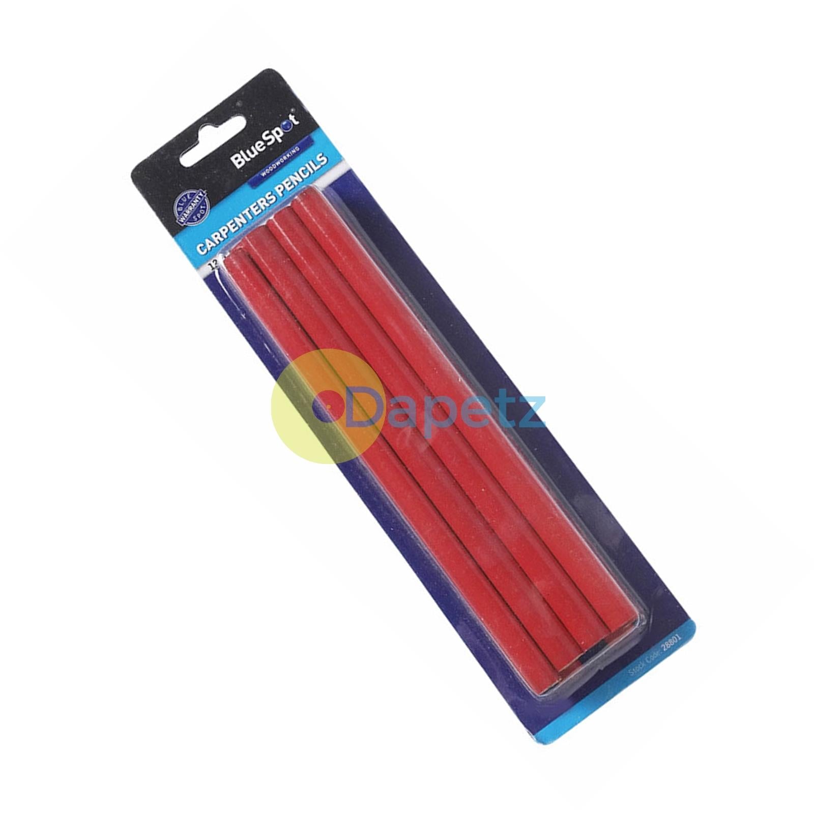 BlueSpot Pack of 12 Carpenters Pencils Set Builder Wood Marking Lead DIY Tool