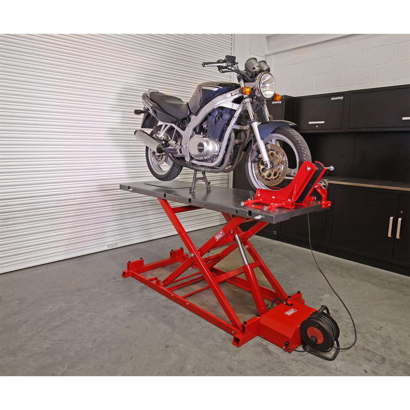 Sealey Motorcycle Lift 680kg Capacity Heavy-Duty Electro/Hydraulic