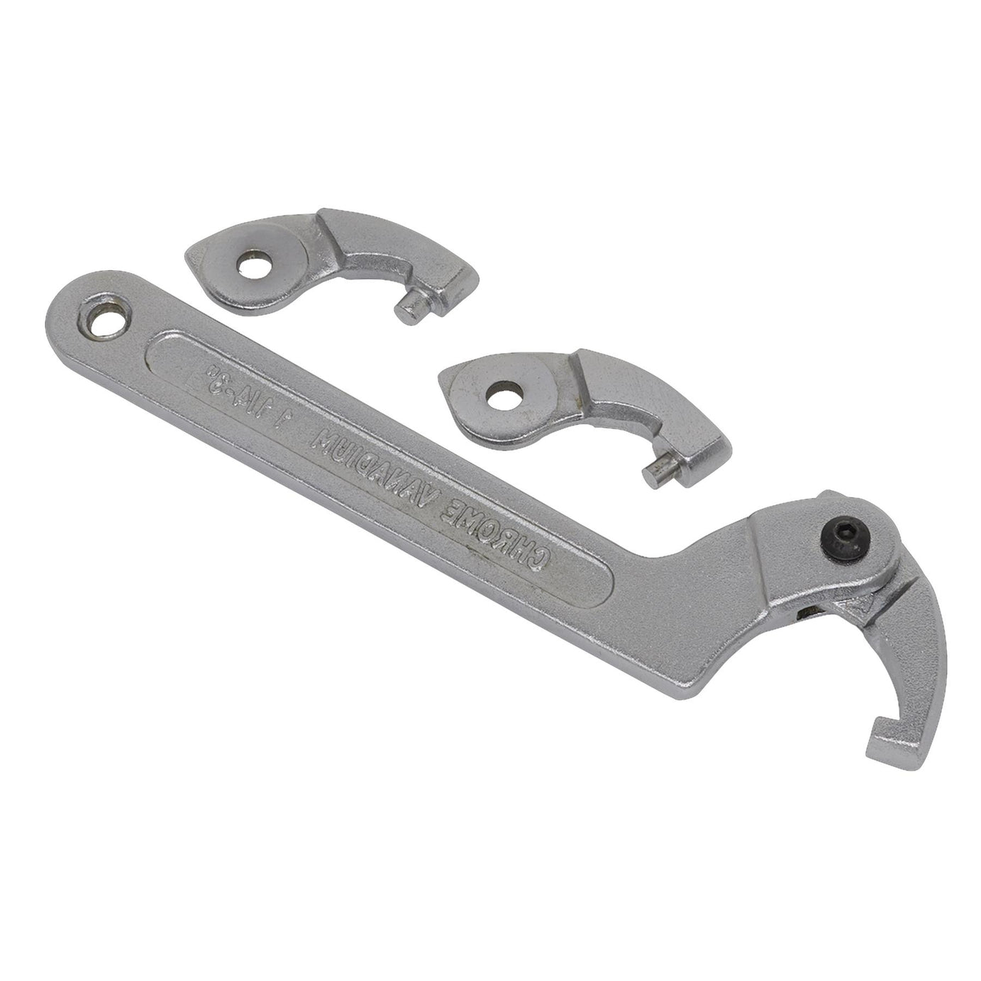 Sealey Adjustable Hook & Pin Wrench Set 4pc 32-76mm