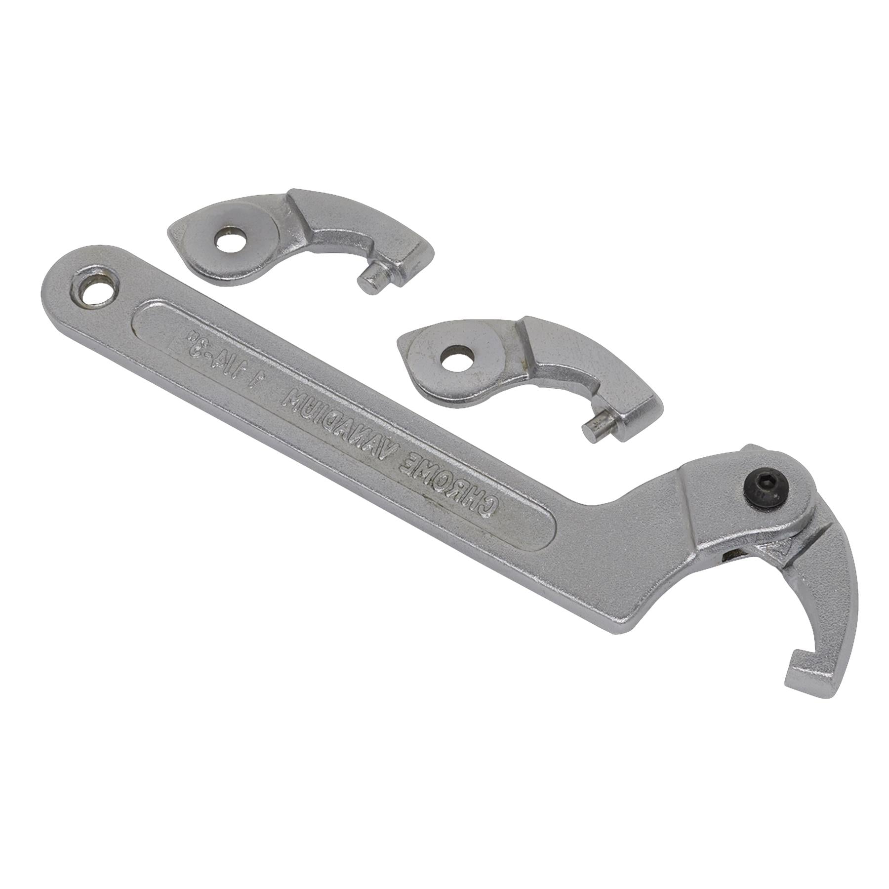 Sealey Adjustable Hook & Pin Wrench Set 4pc 32-76mm