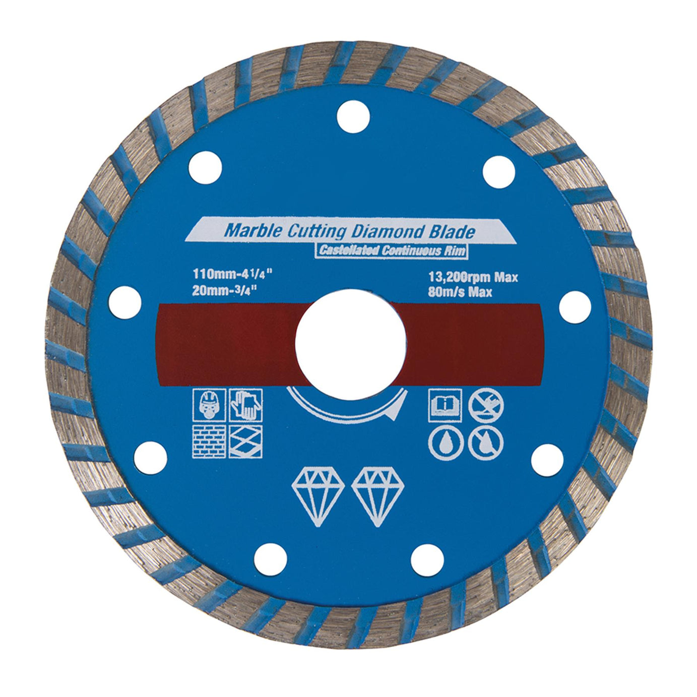 110mm Diamond Marble / Slate Cutting Disc 20mm Bore Hard Wall & Floor Tiles Wet & Dry Use