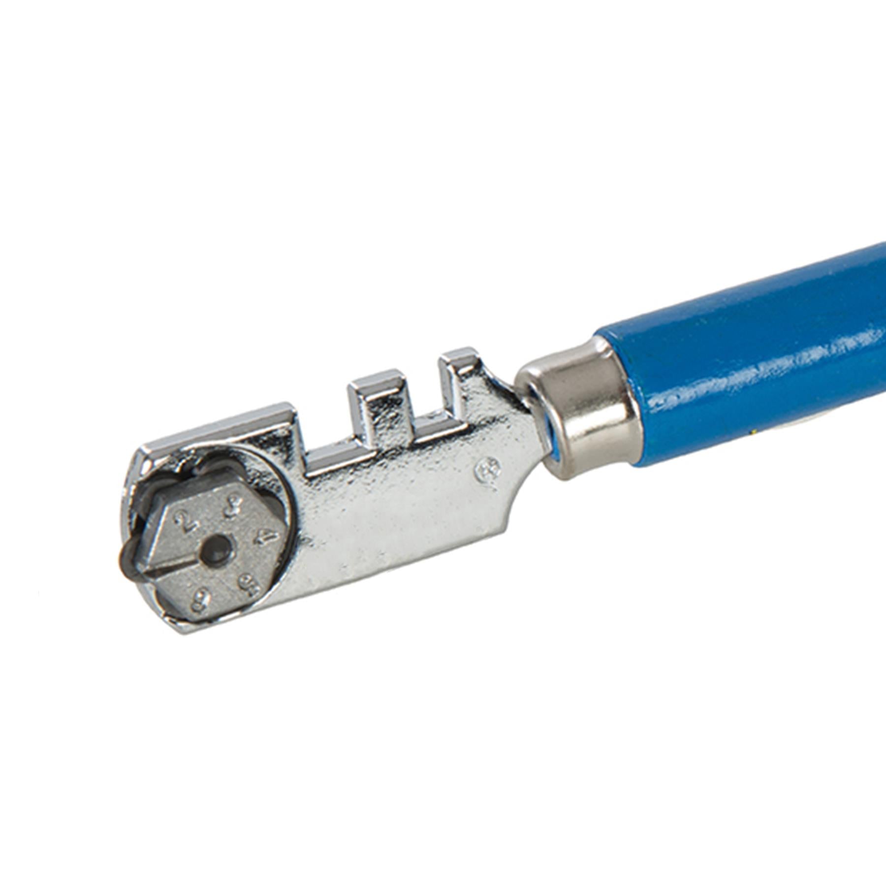 6-Wheel Glass Cutter 125mm cutting wheels on a turret with a snap-off vice