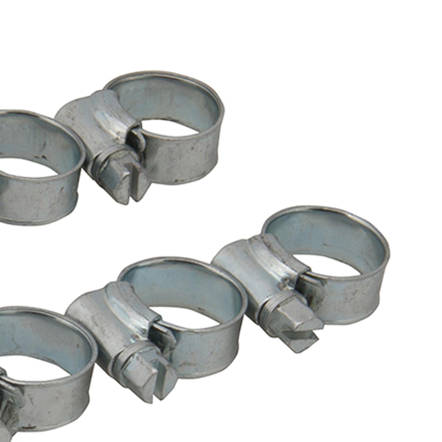 10Pk Hose Clips - 10-16mm (Moo) Zinc-Plated Mild Steel Ideal For Automotive Use
