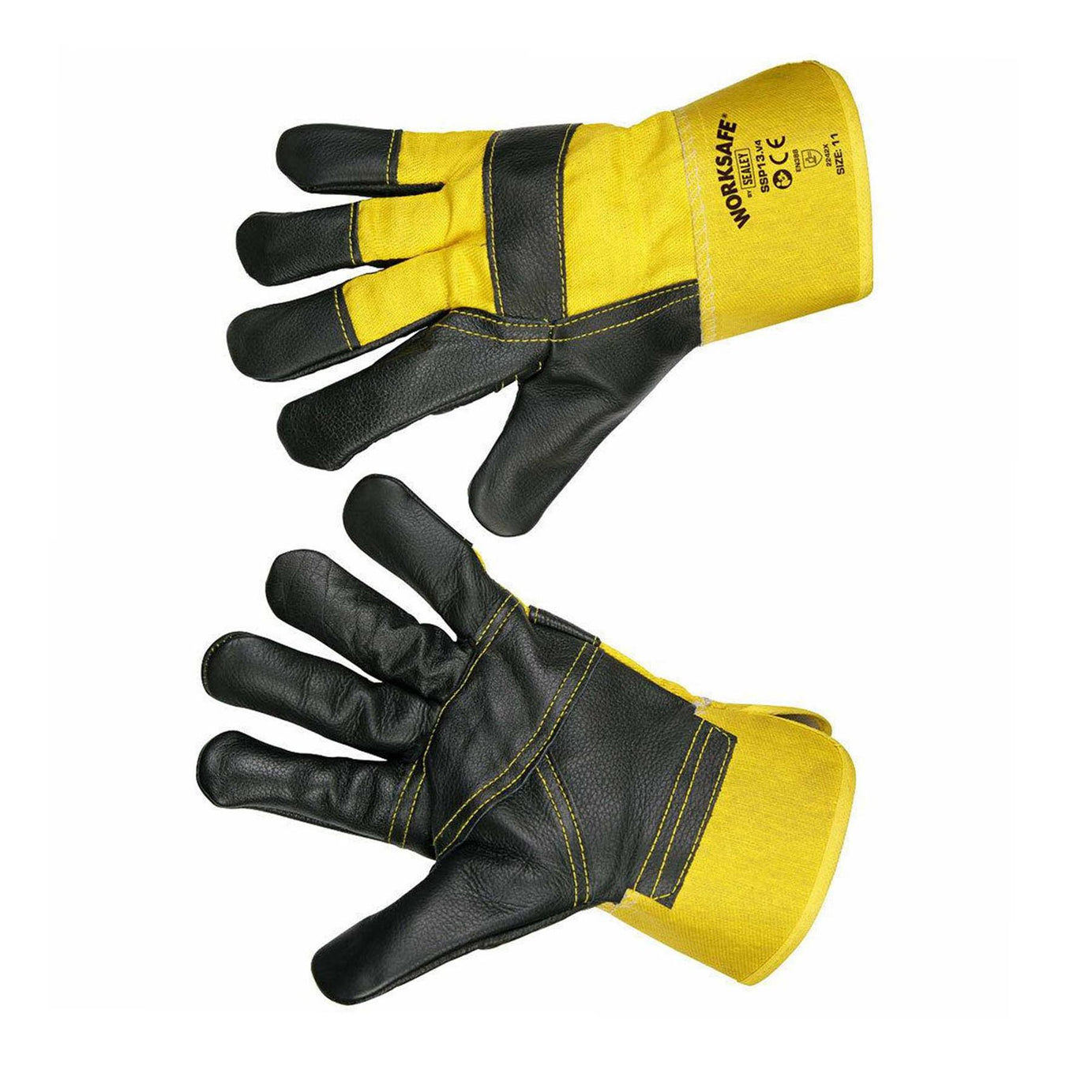 Sealey Rigger's Gloves Hide Palm - Pack of 6 Pairs
