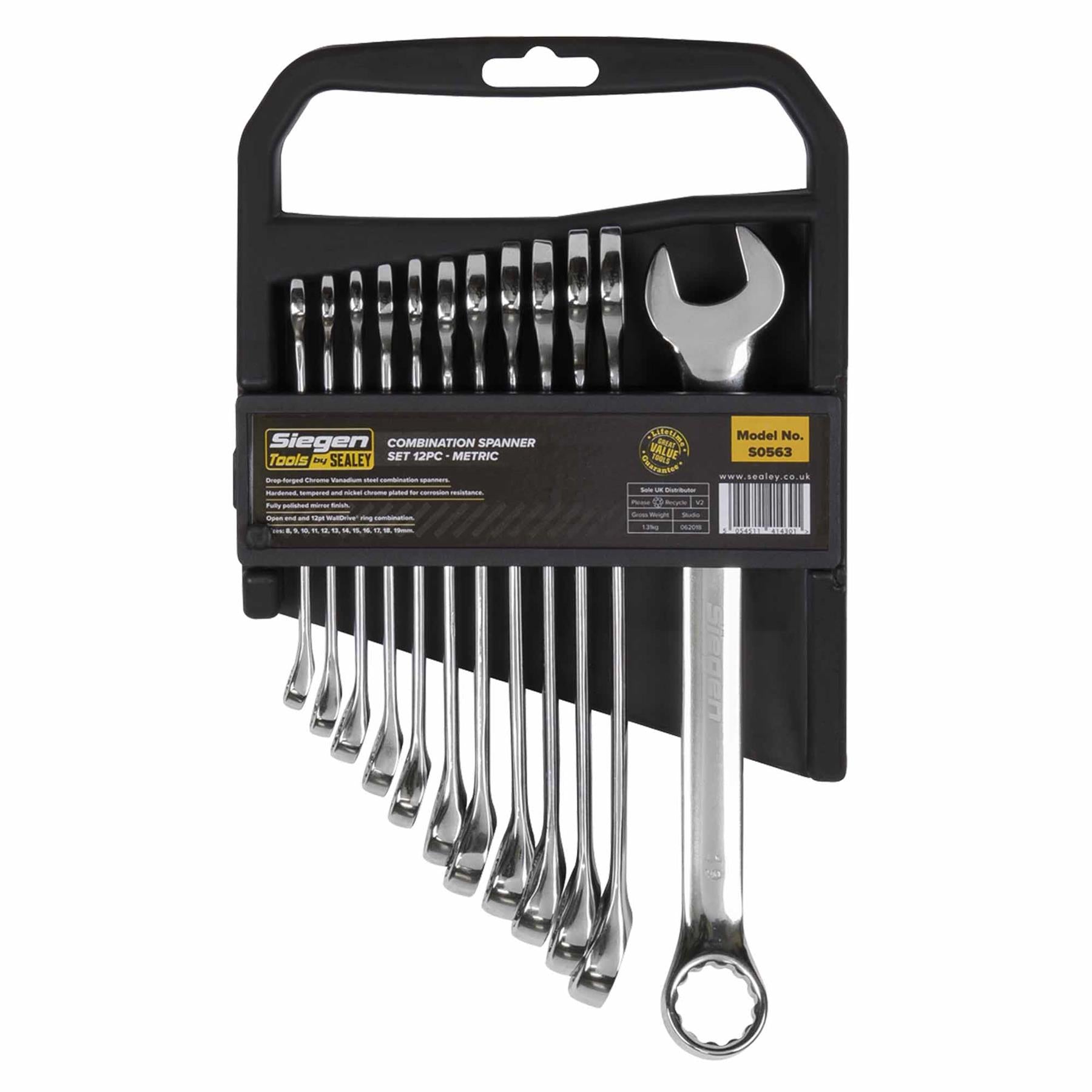 Sealey Combination Spanner Set 12pc Metric