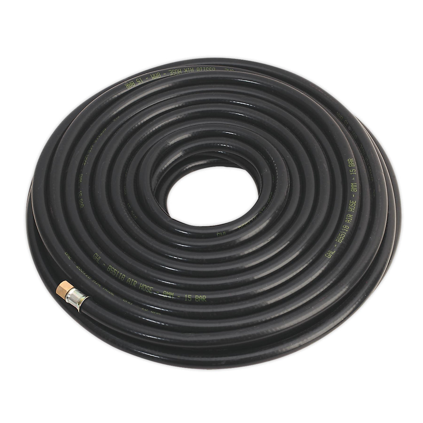 Sealey Heavy Duty Rubber Air Compressor Hose 20m Metre 1/4"BSP Unions 8mm Bore