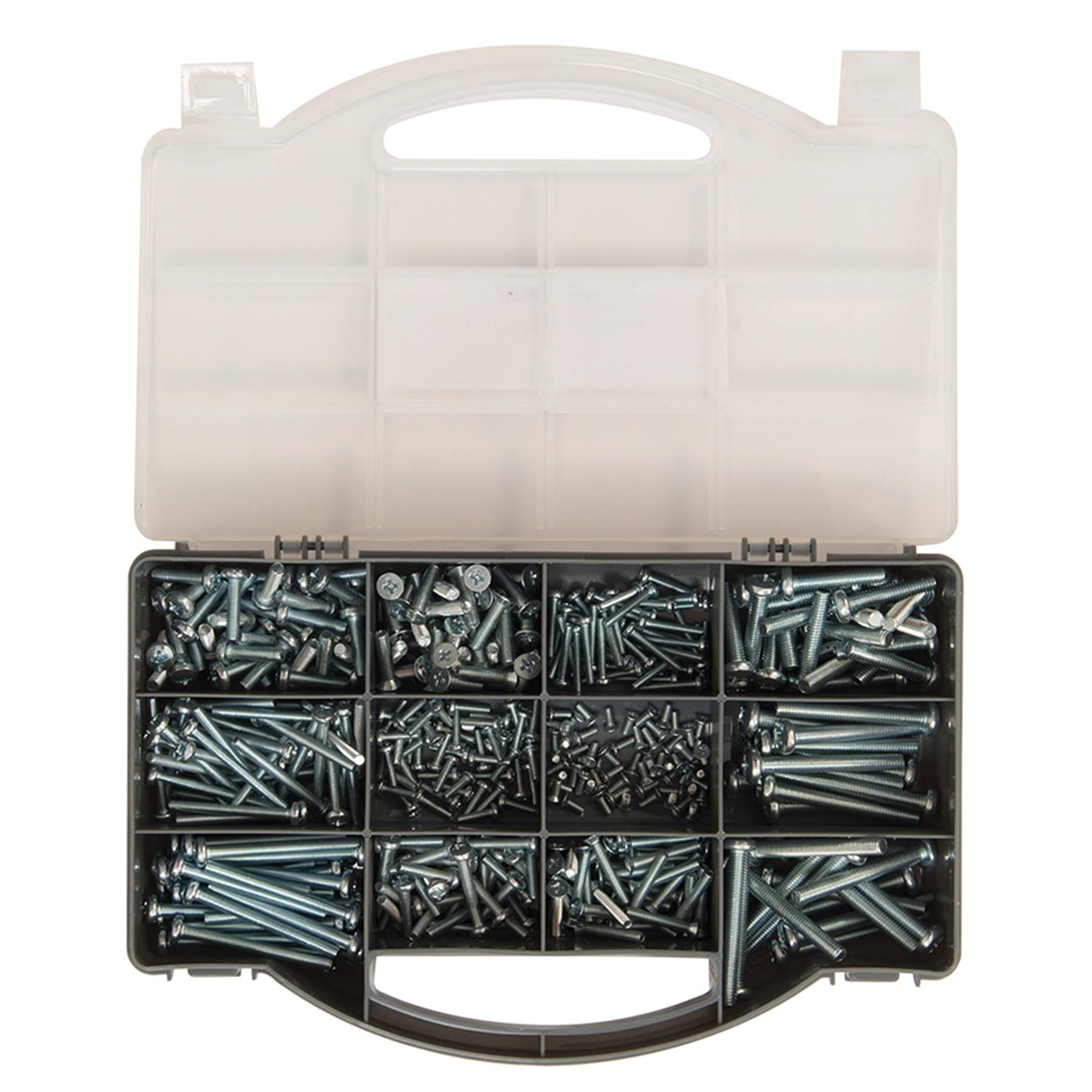 450Pce Machine Screws Pack Diy Tools Self-Tapping Pzd Pan Head Screws Assorted