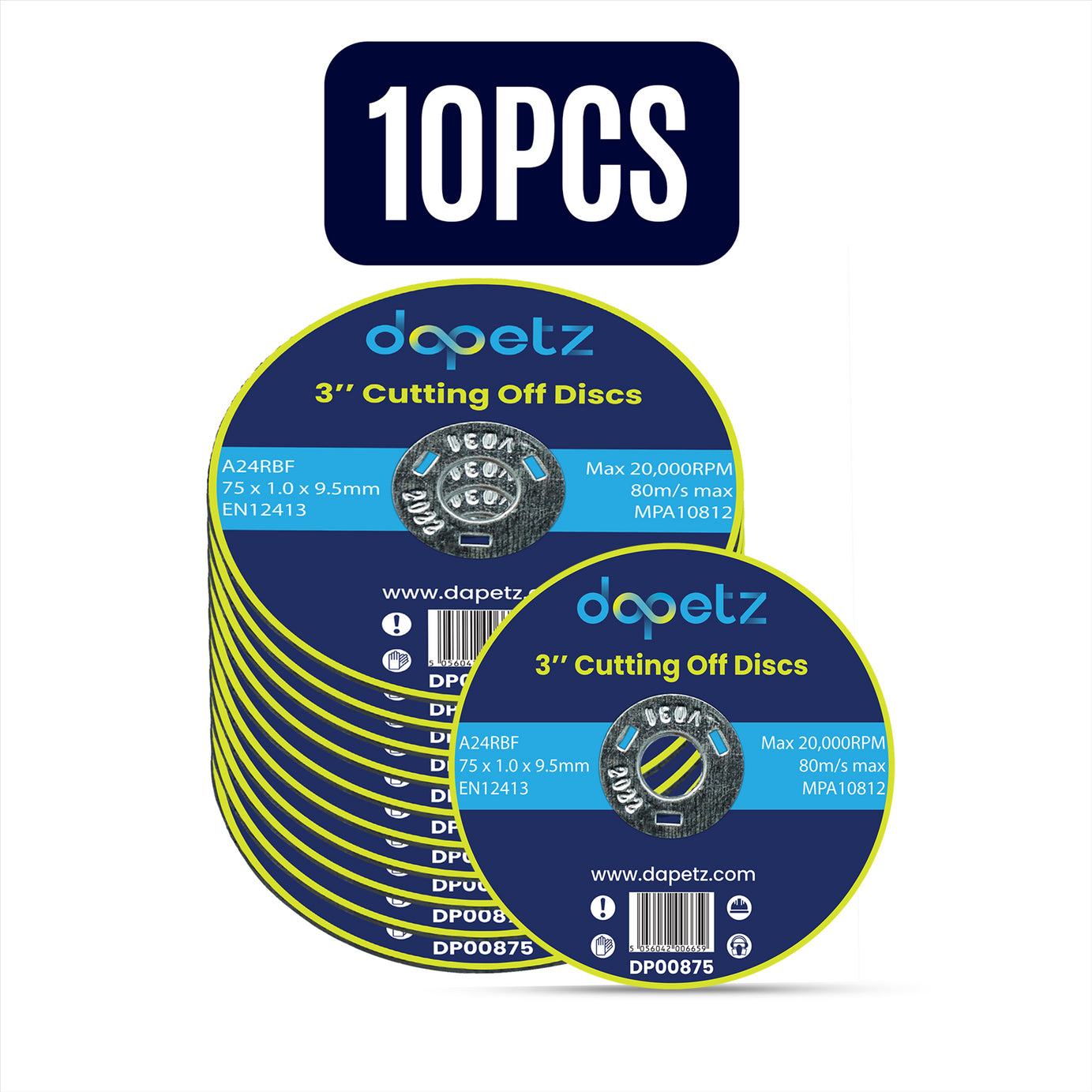 Stainless Steel Thin Metal Cutting Discs 75mm X 1mm For Angle Grinder Pack of 10