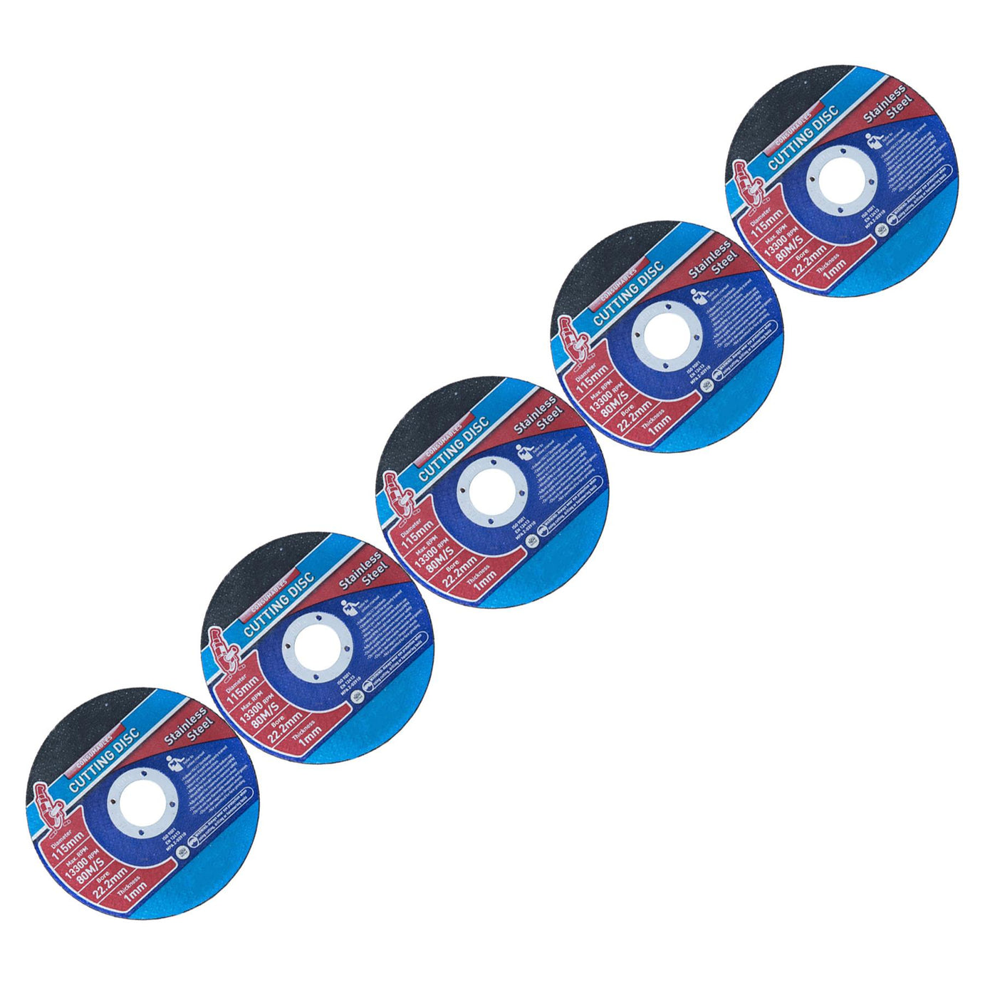 5 x Metal Cutting Discs 1mm Ultra Thin 4 1/2" 115mm Angle Grinder Disc Steel