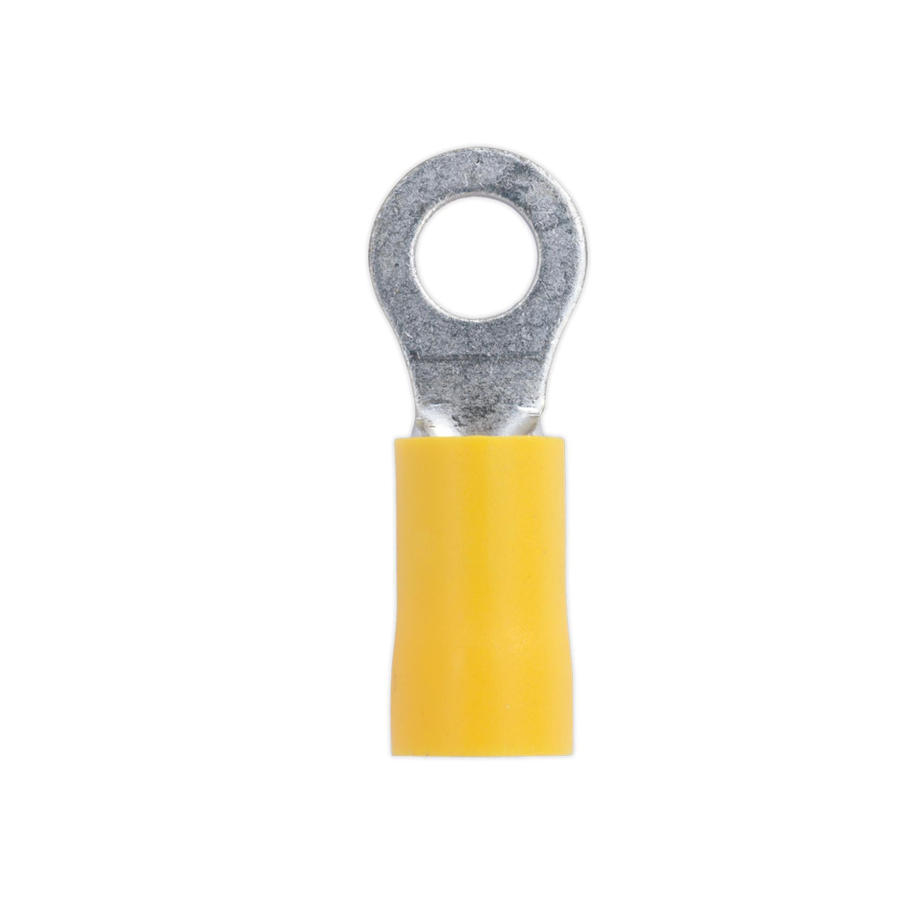 Sealey Easy-Entry Ring Terminal Ø5.3mm (2BA) Yellow Pack of 100