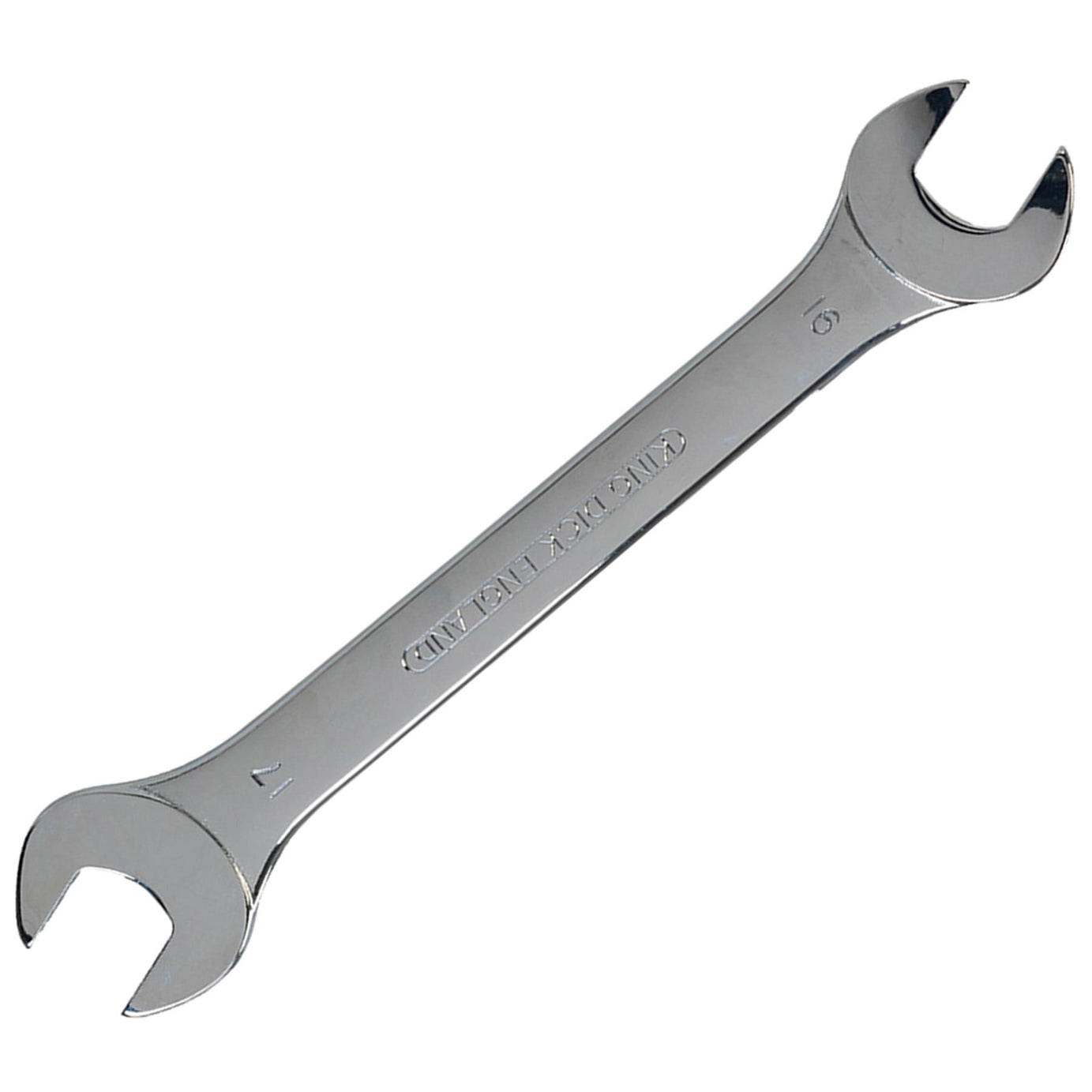 King Dick Open Ended Fully Chromed Spanner Wrench Fixed Head Metric 16mm - 17mm