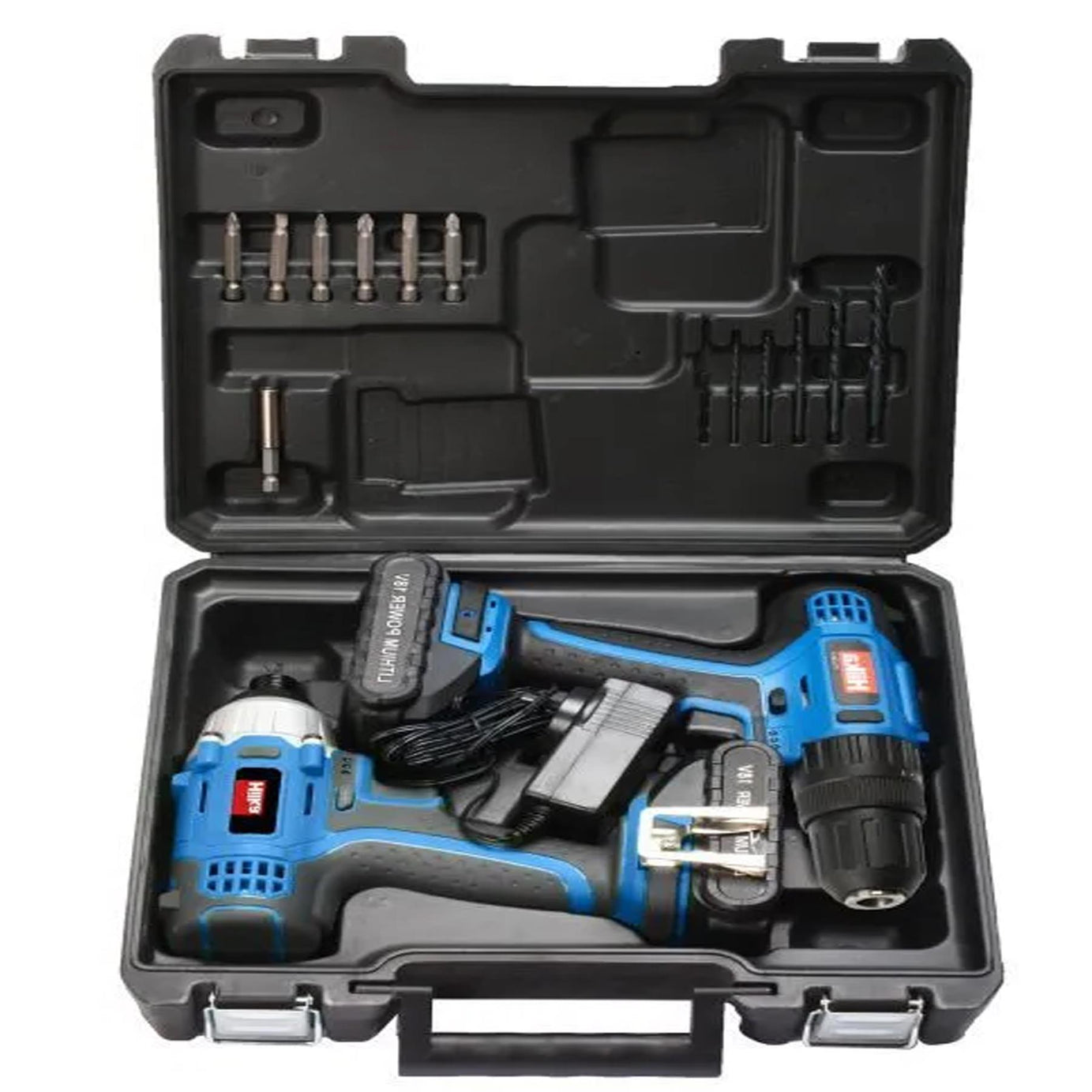 Hilka 18V Li-ion Cordless Drill Driver Electric Impact Driver Drills With 2 Batteries