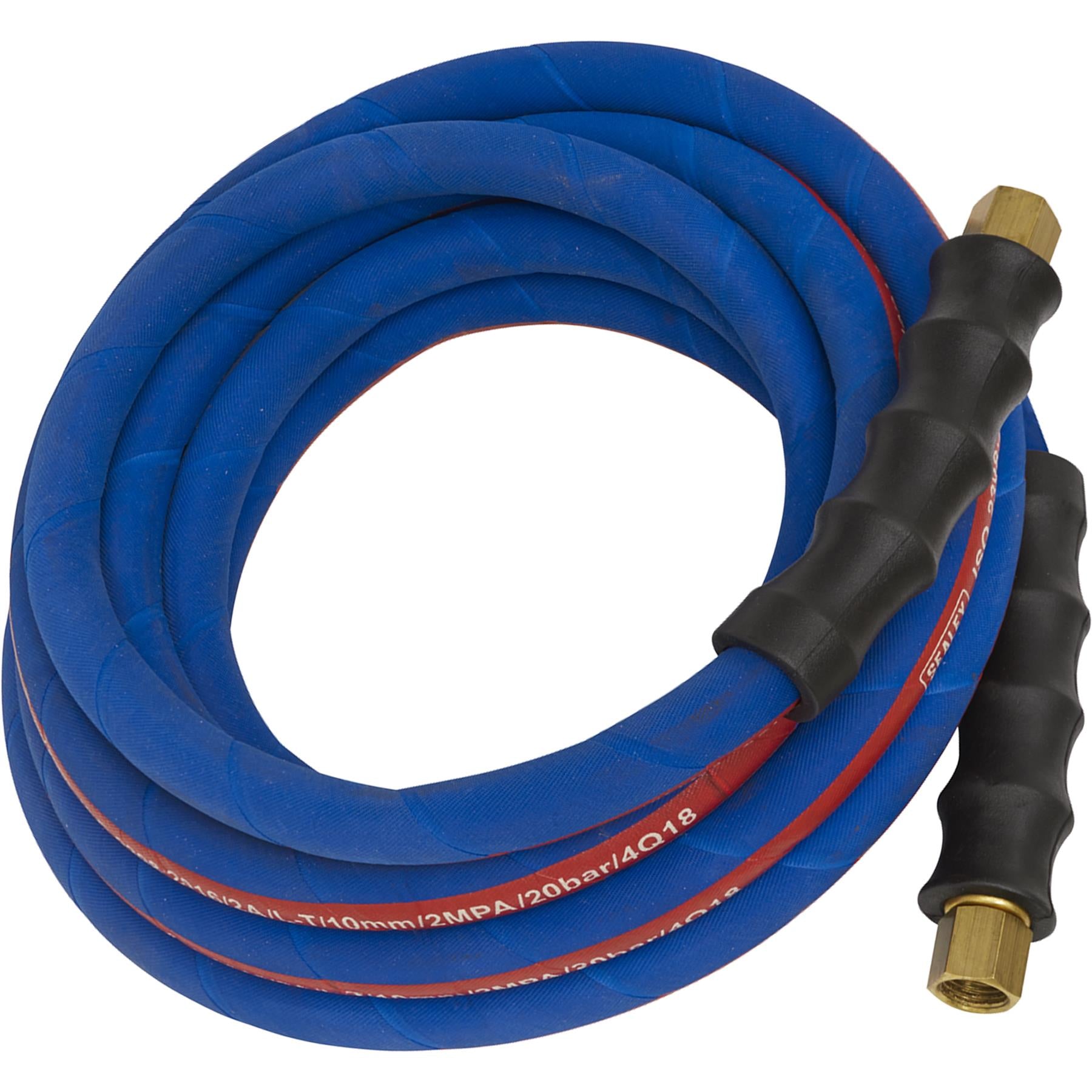 Sealey Air Hose 5m x 10mm with 1/4"BSP Unions Extra-Heavy-Duty