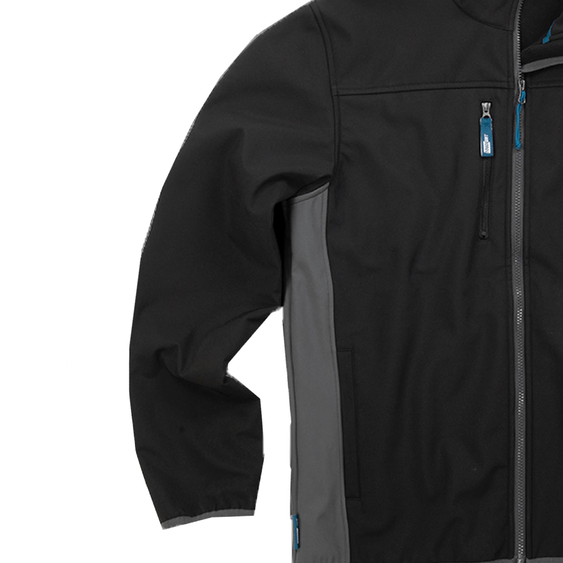 Tough Grit 2-tone Softshell Trade Tech Windproof Jacket Black/Charcoal M