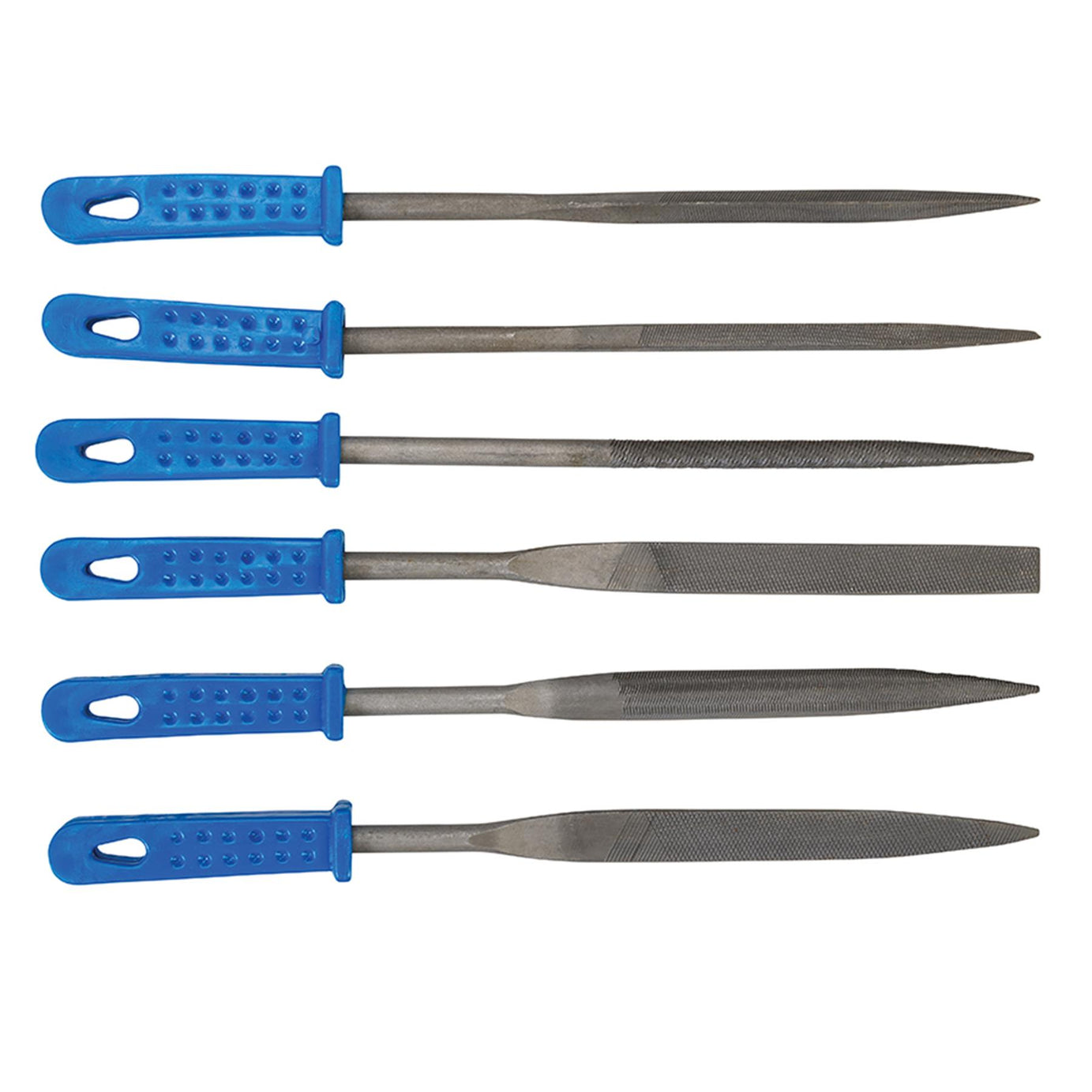 6Pce Warding File Set 100mm Impact-Resistant Plastic Handles Brand New