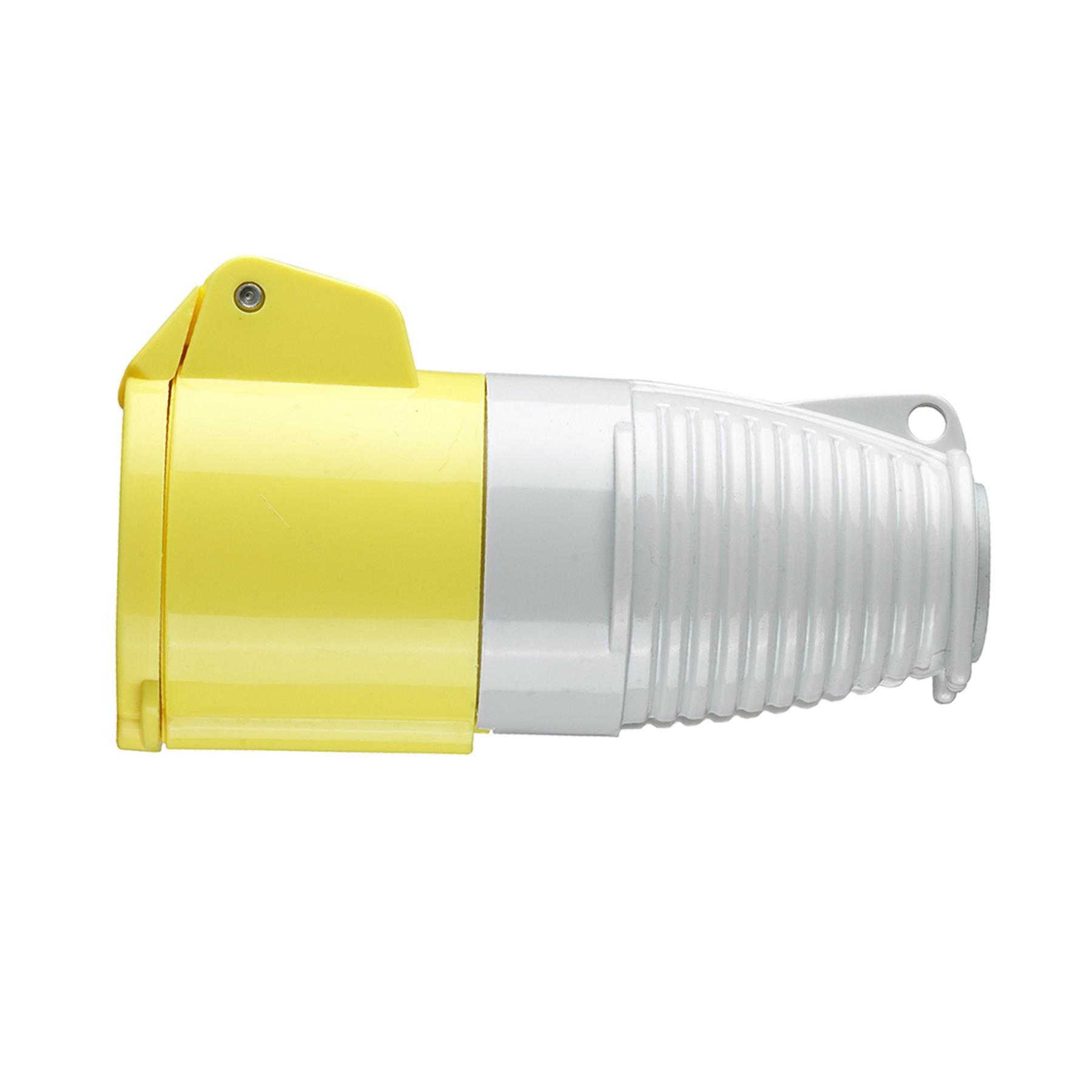 16A Coupler - Easy fit Twist & Lock Plug Back With Single Screw Yellow 110V