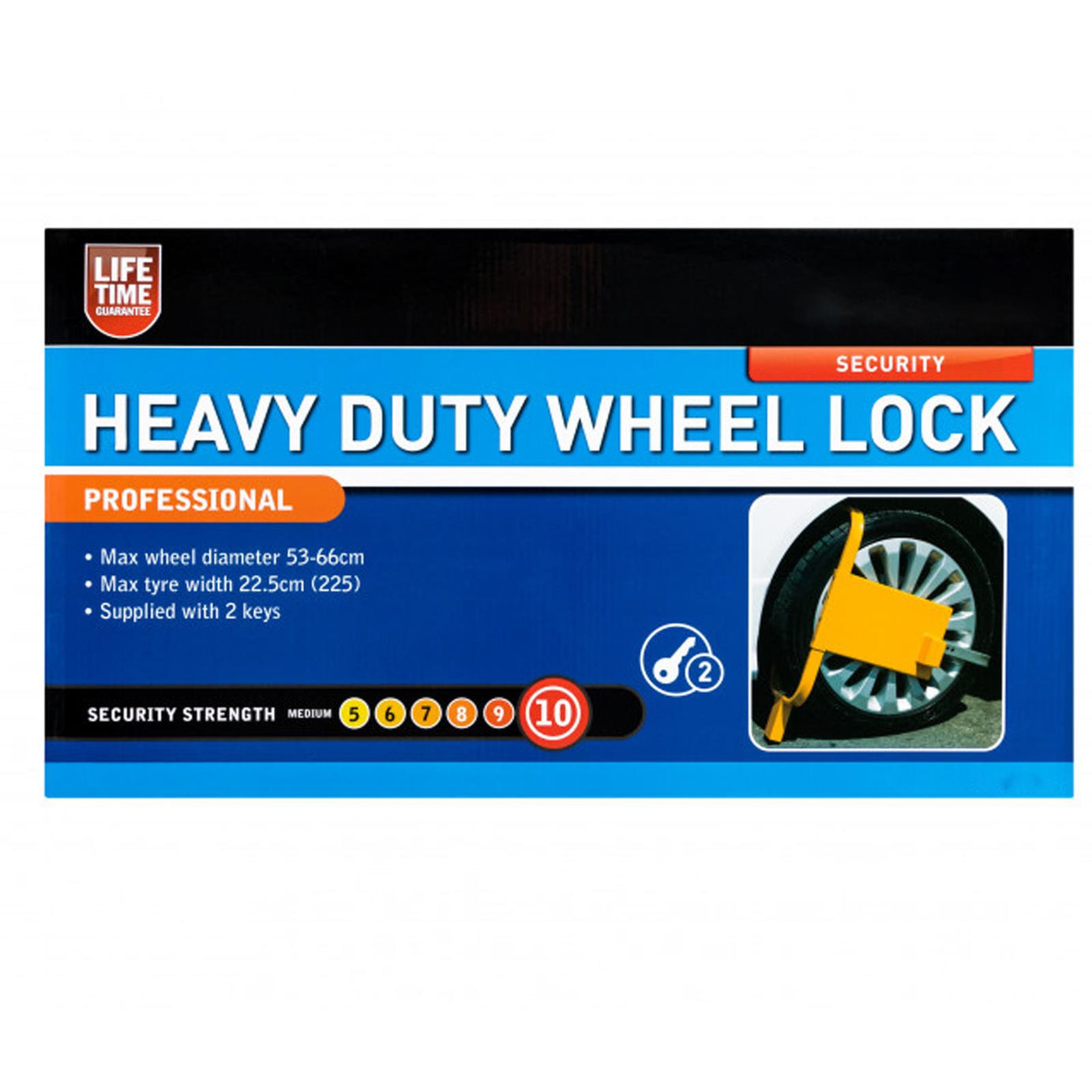 Heavy Duty Wheel Lock Security Clamp Car Van Caravan Motorhome BlueSpot 2 Keys