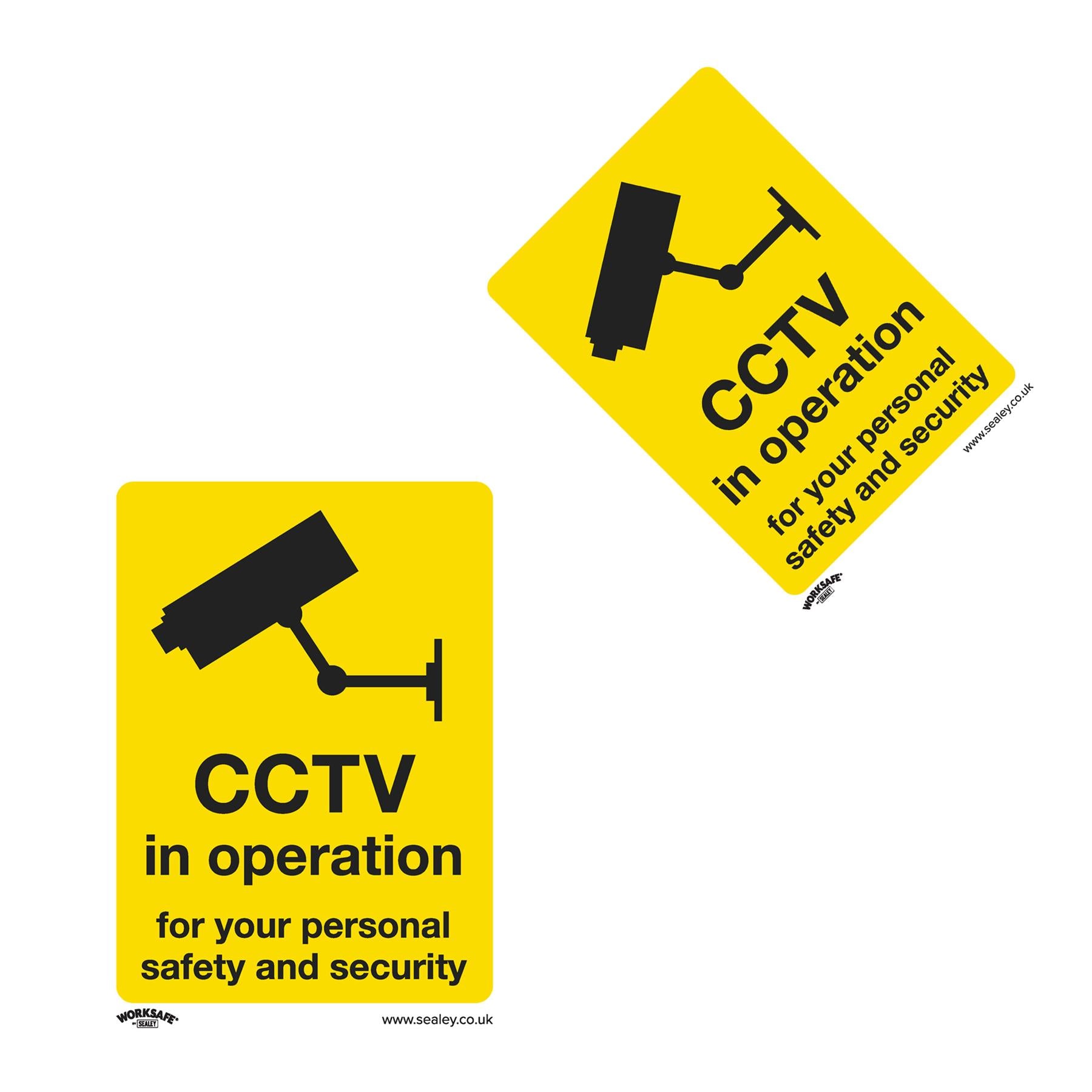 Sealey Safety Sign - CCTV - Rigid Plastic - Pack of 10