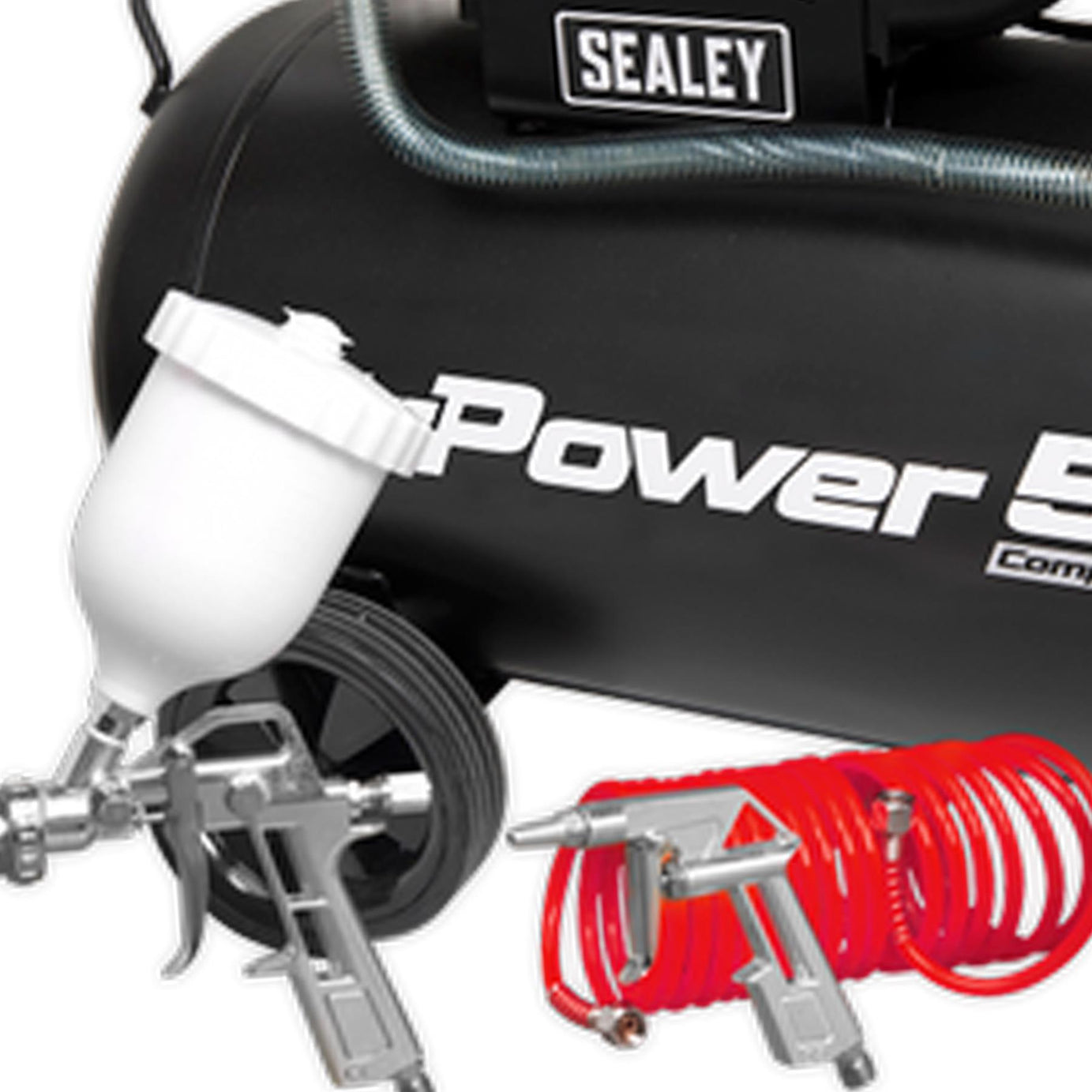 Sealey SAC5020APK Compressor 50L Direct Drive 2hp with 4pc Air Accessory Kit