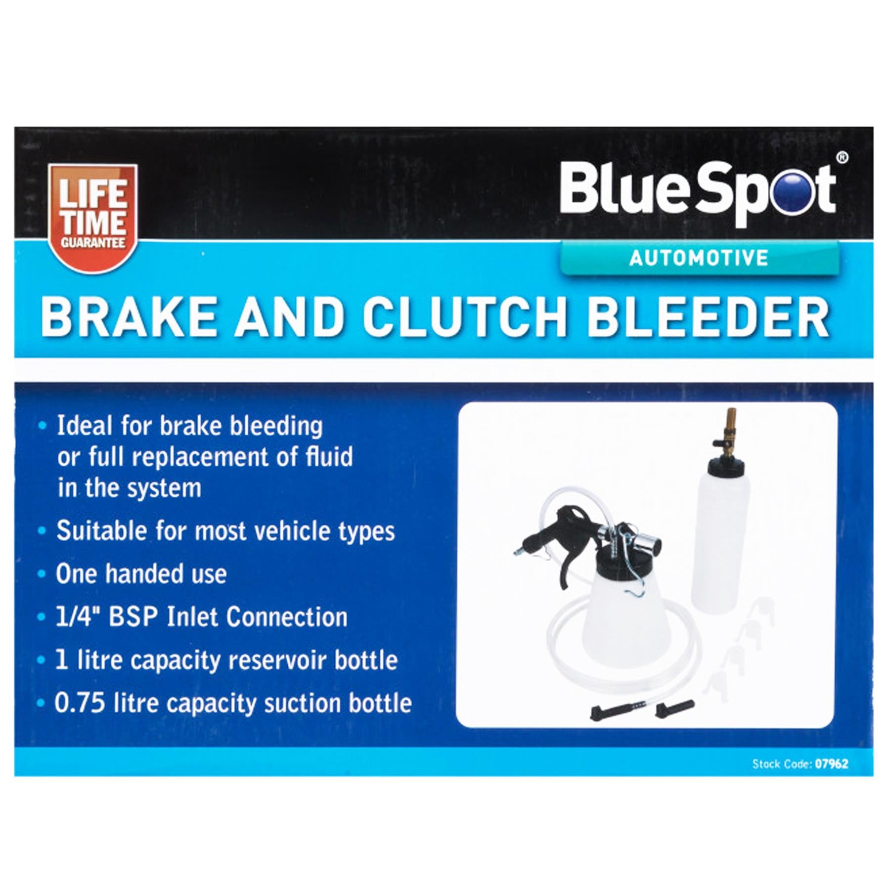 BlueSpot Air Brake Clutch Bleeder Set 1/4" BSP Vacuum Fluid Bleeding Car Van Kit
