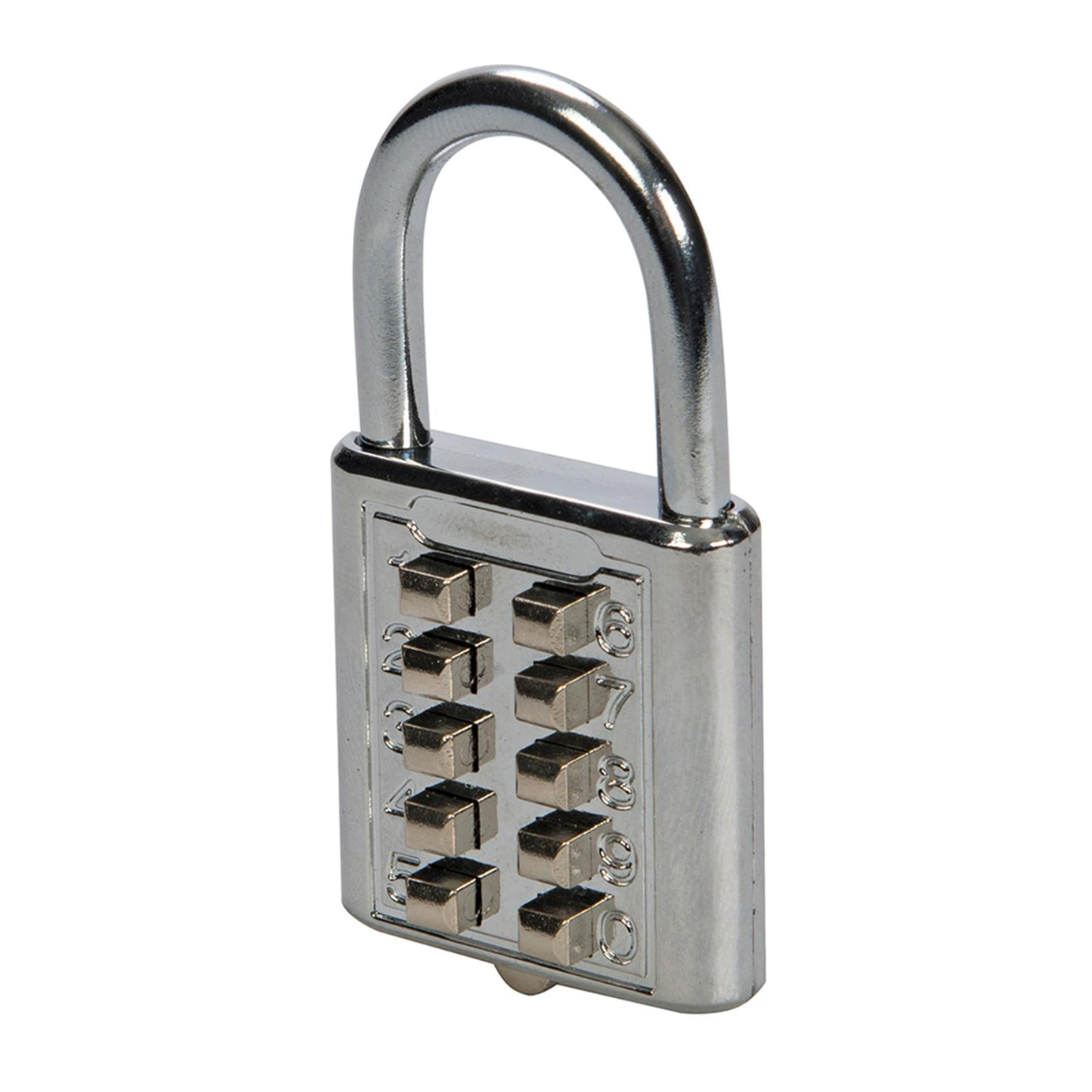 10-Digit Digital Combination Padlock - 38mm Steel Shackle Zinc Alloy Cylinder