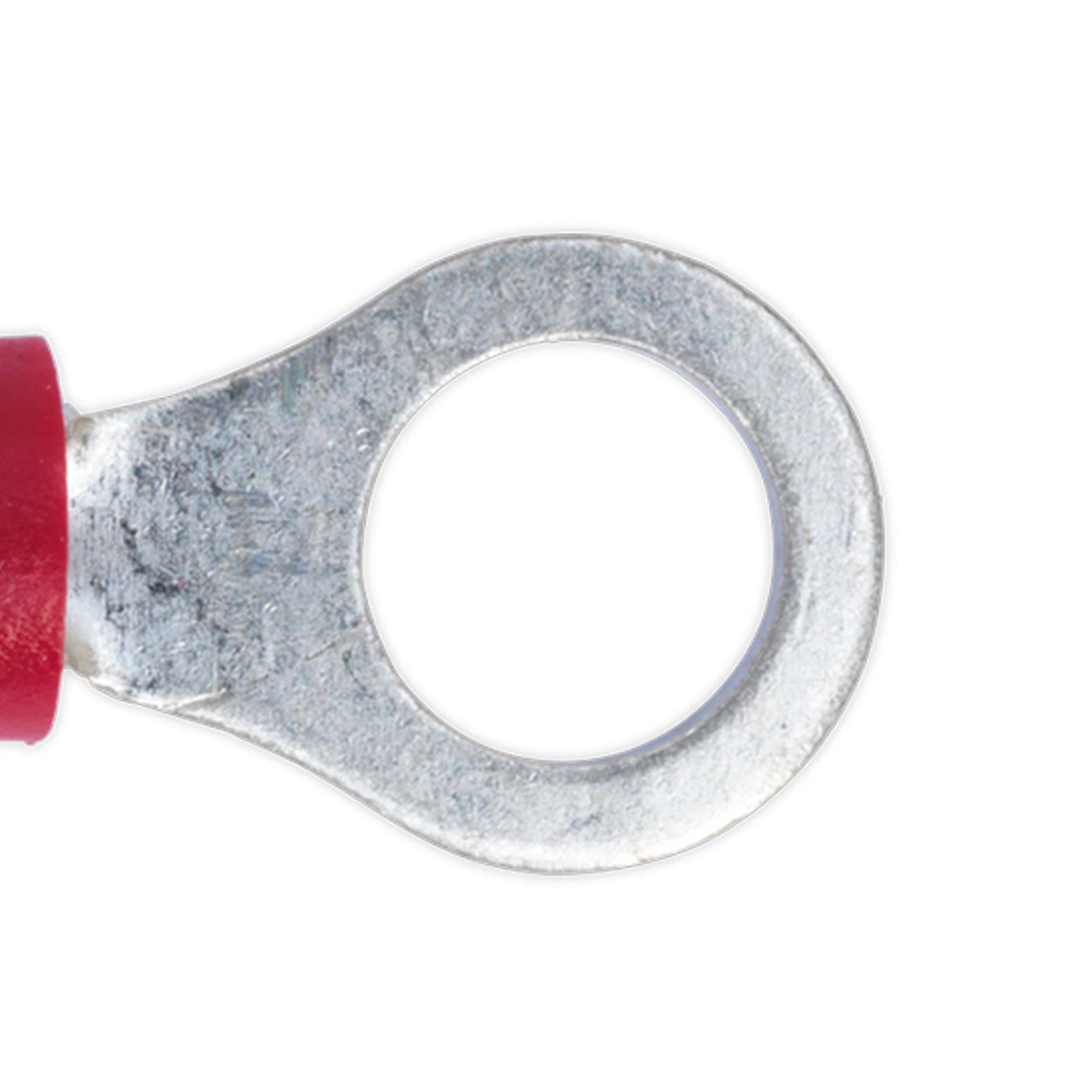 Sealey Easy-Entry Ring Terminal Ø5.3mm (2BA) Red Pack of 100