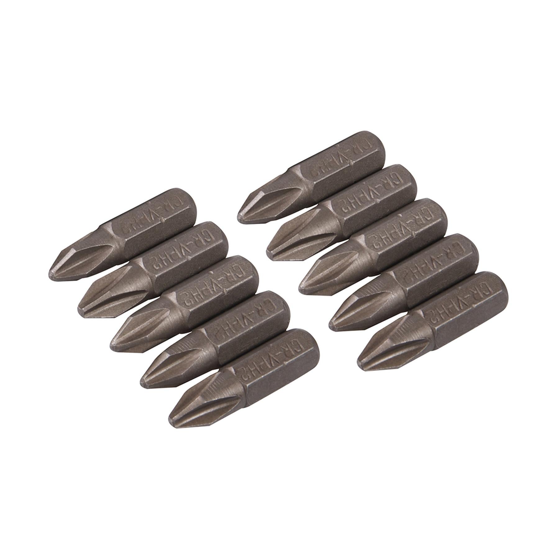 10Pk Phillips CRV Screwdriver Bits No.2 Hand Tools Screw Chrome Vanadium Steel