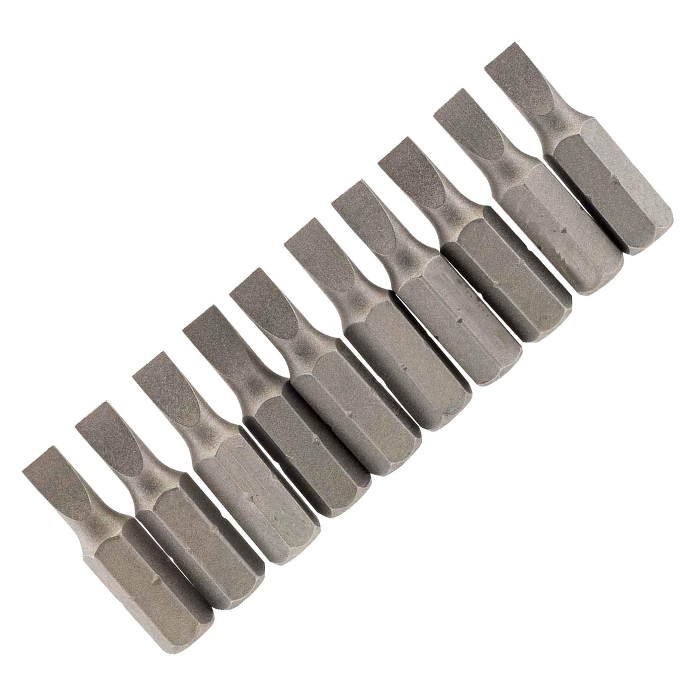 Slotted Screwdriver Bits 6mm CRV Chrome Vanadium Steel 1/4" Hex Drive 10Pcs