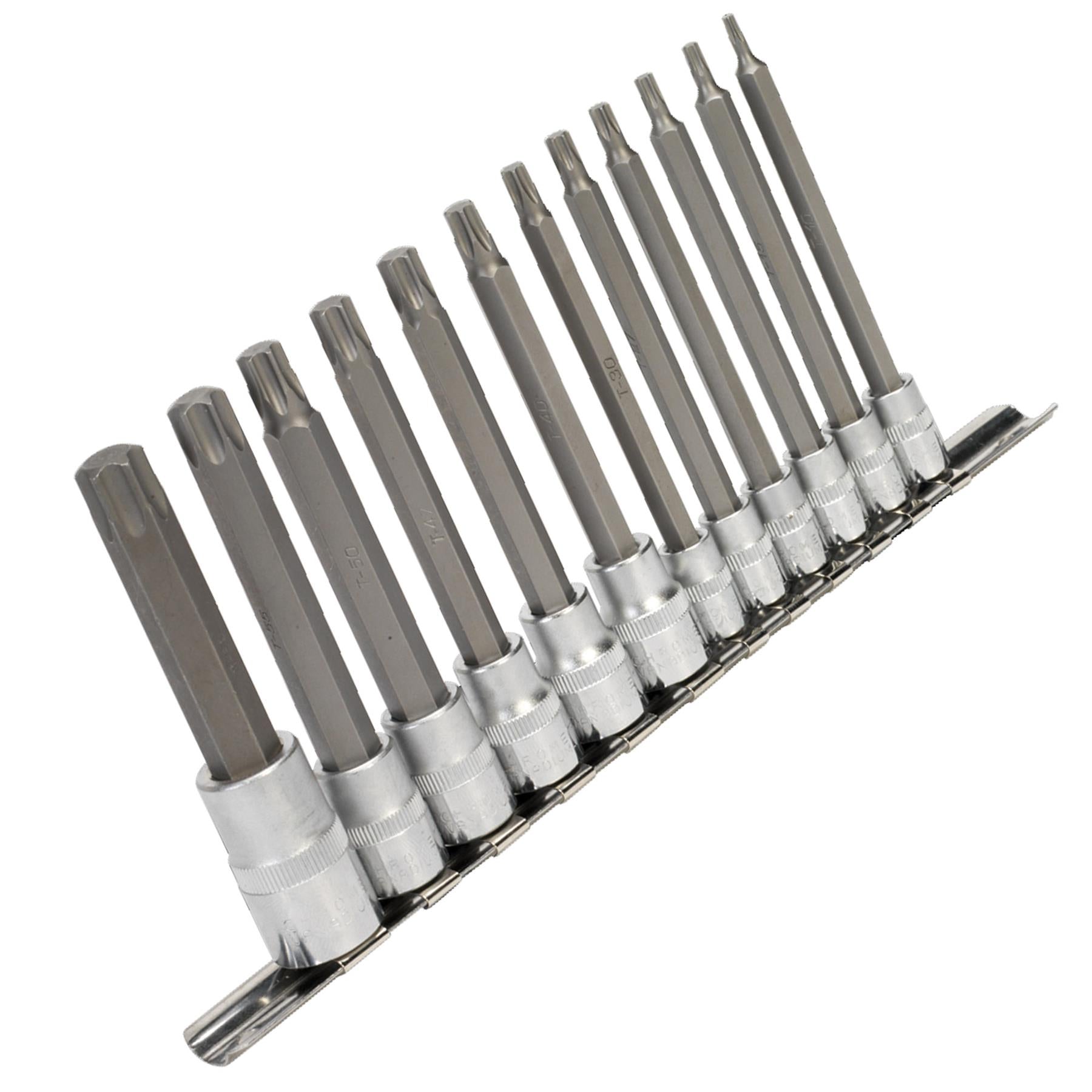 Sealey TRX-Star Socket Bit Set 12pc 1/4", 3/8" & 1/2"Sq Drive 100mm