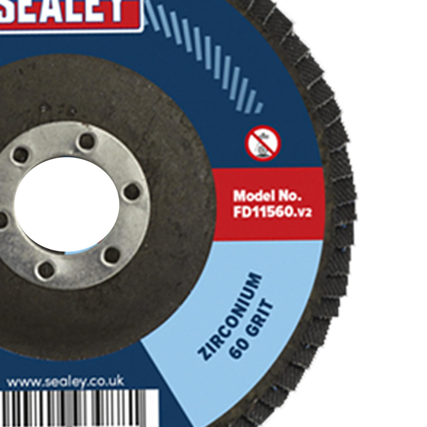 Sealey Assorted Grit Flap Discs Zirconium �115mm �22mm Bore - Pk 10