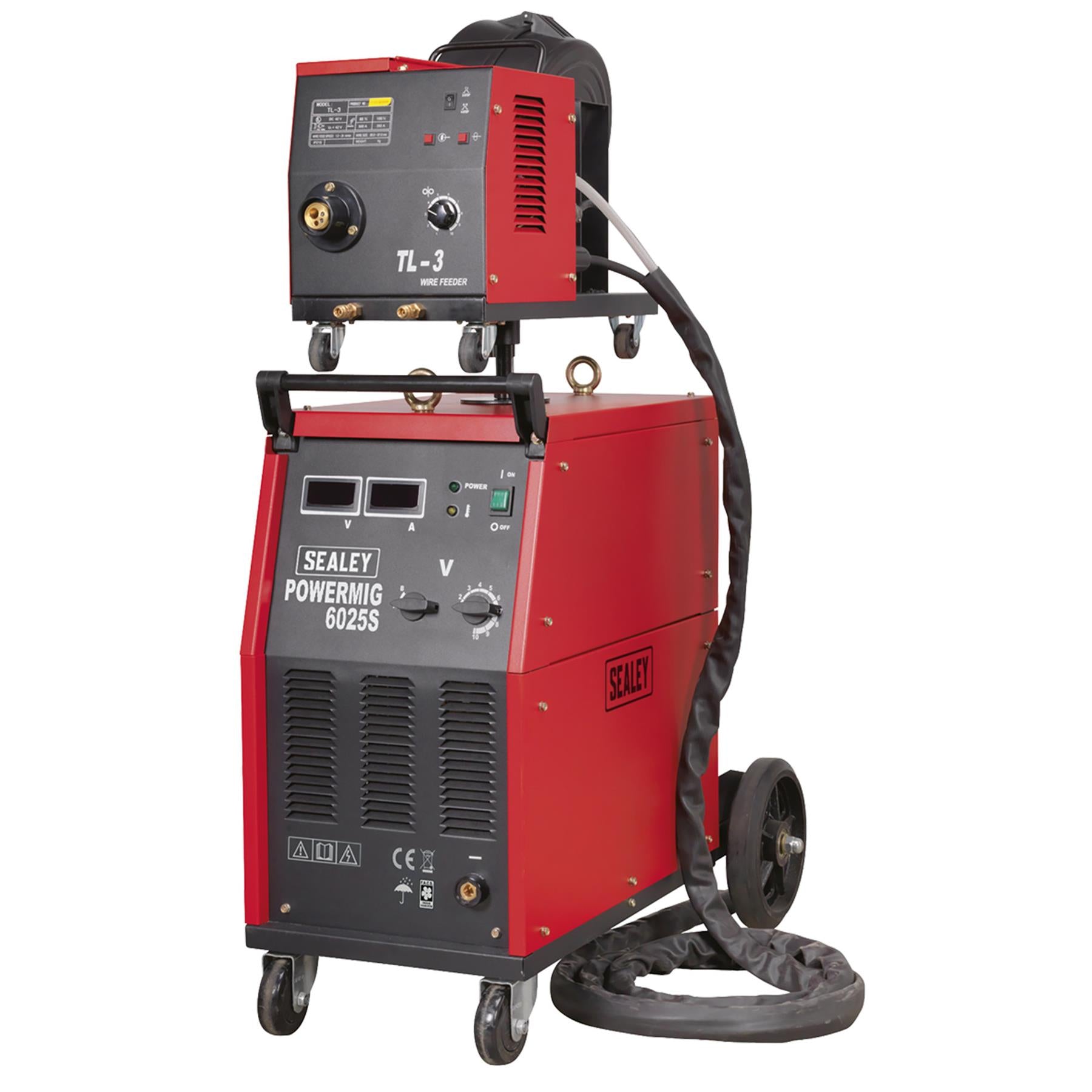 Sealey Prof MIG Welder 250A 415V 3ph Euro Torch-Portable Wire Drive