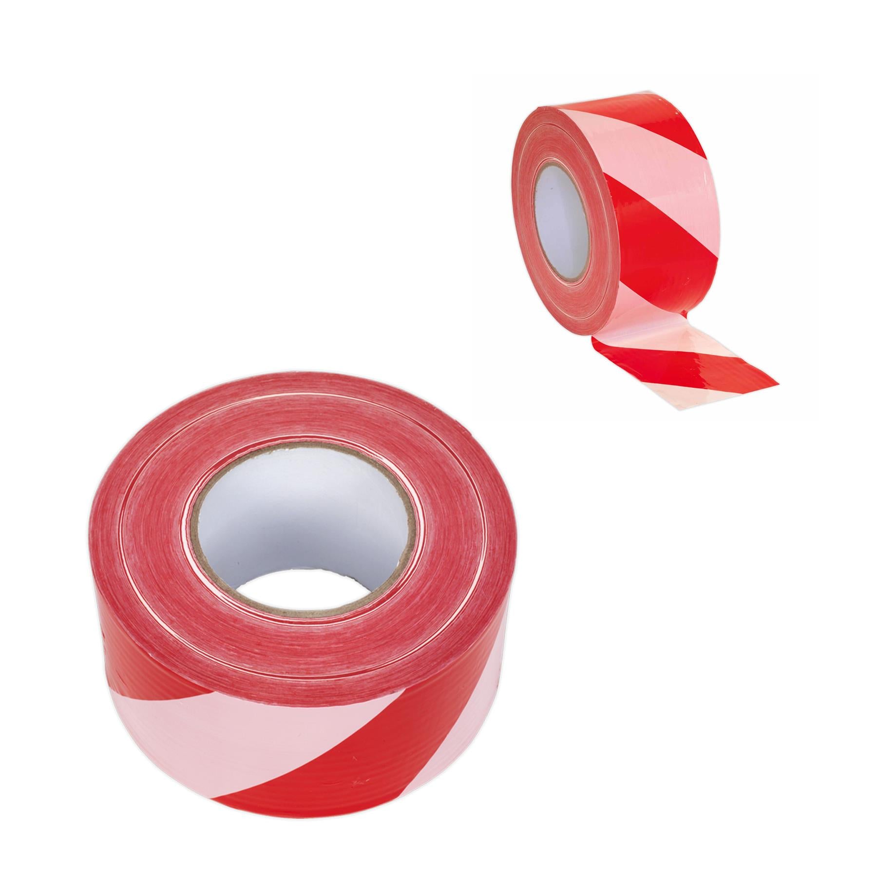 Sealey Hazard Barrier Tape 80mm x 100m Red/White Non-Adhesive