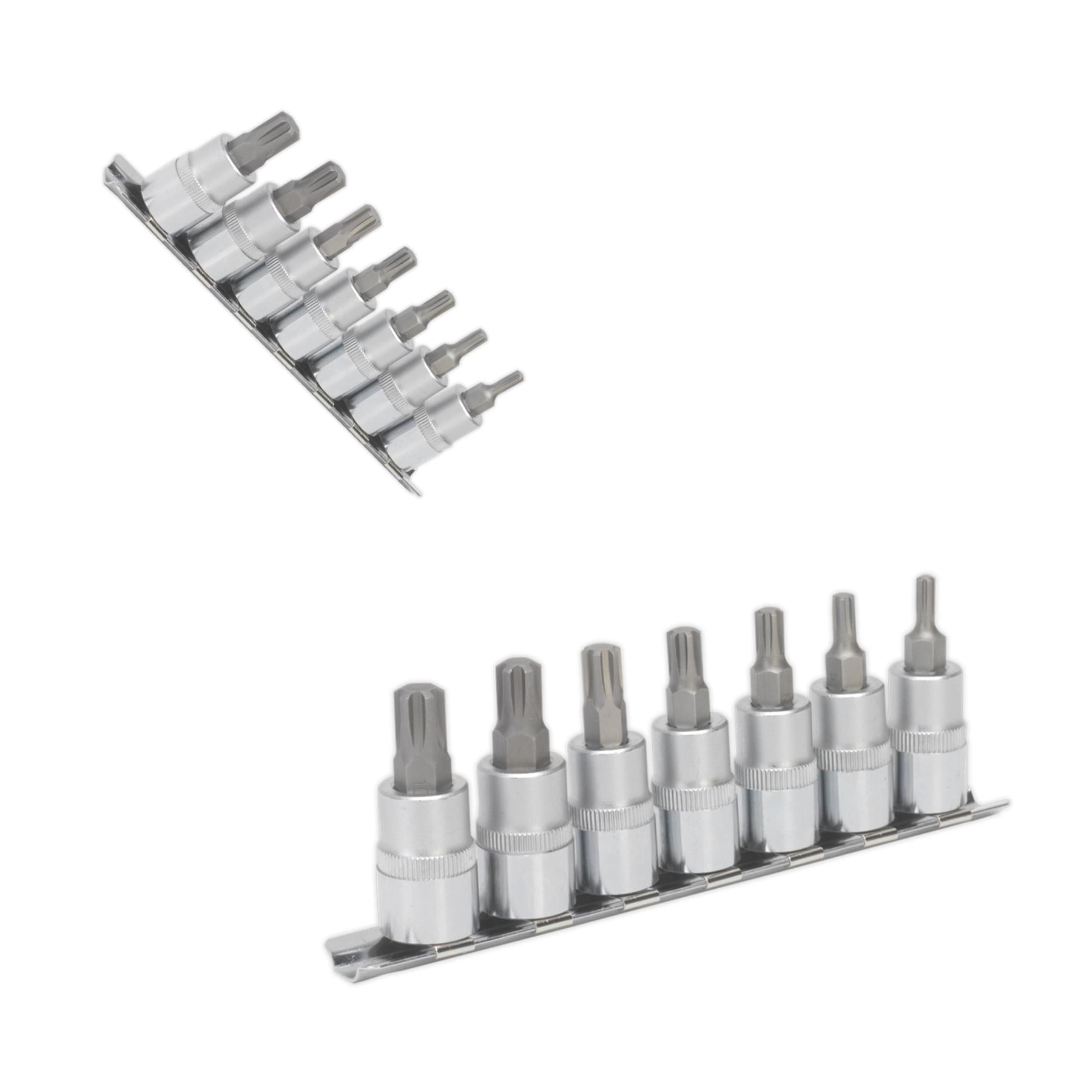 Sealey Ribe Socket Bit Set 7pc 3/8"Sq Drive 50mm