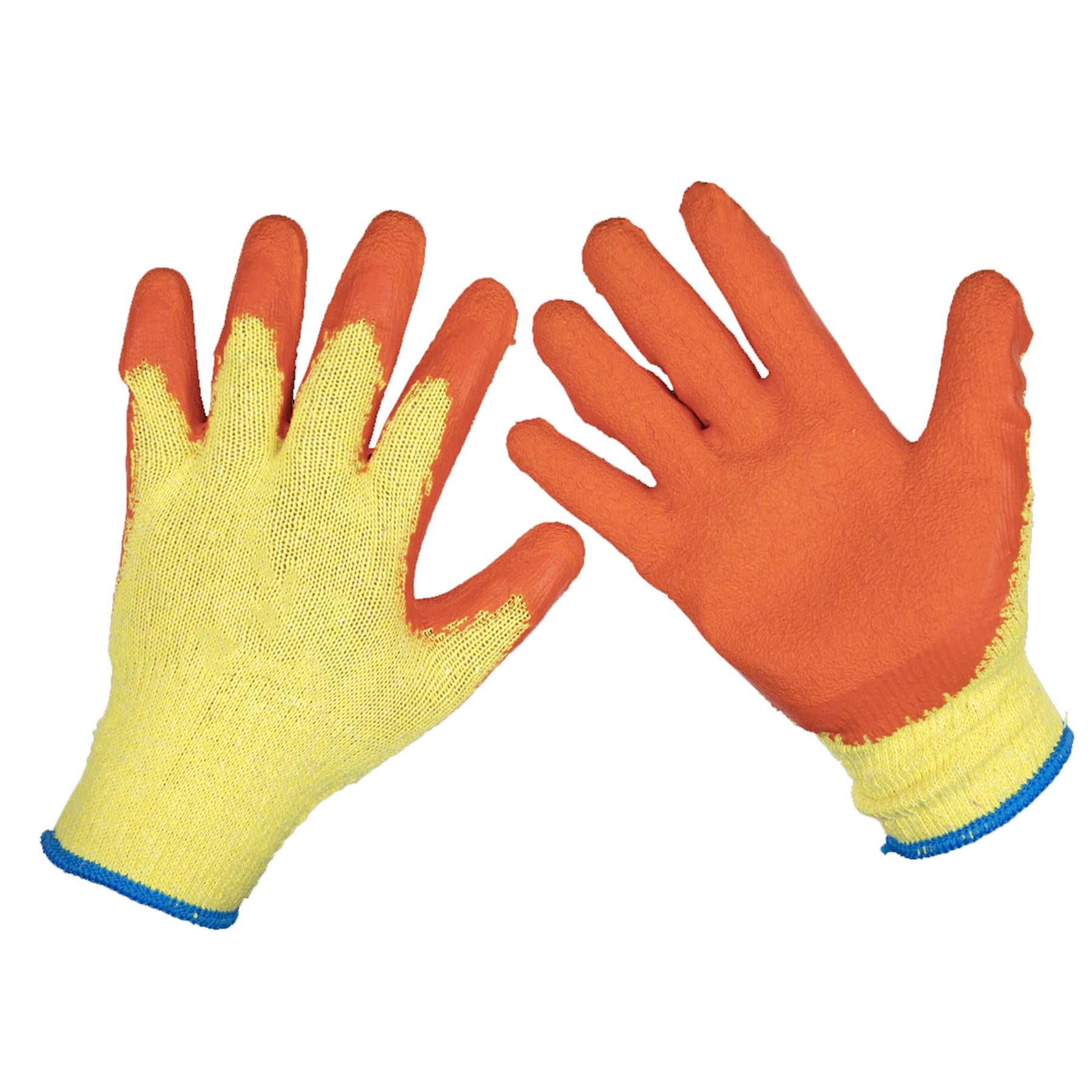 Sealey Super Grip Knitted Gloves Latex Palm (Large) -Pk of 120 Prs