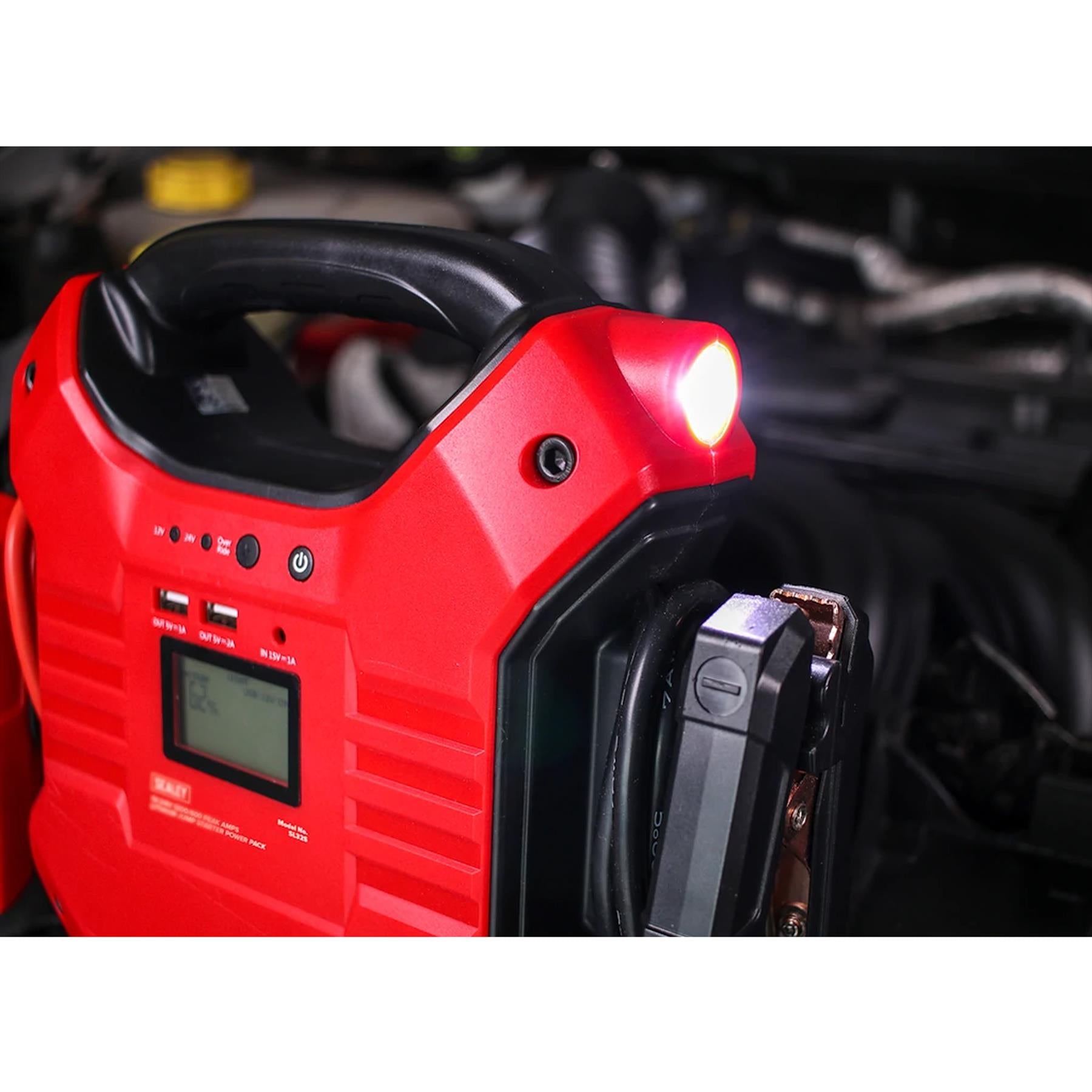 Sealey Jump Starter Power Pack Lithium-ion Phosphate (LiFePo4) 12/24V 1200/600 Peak Amps