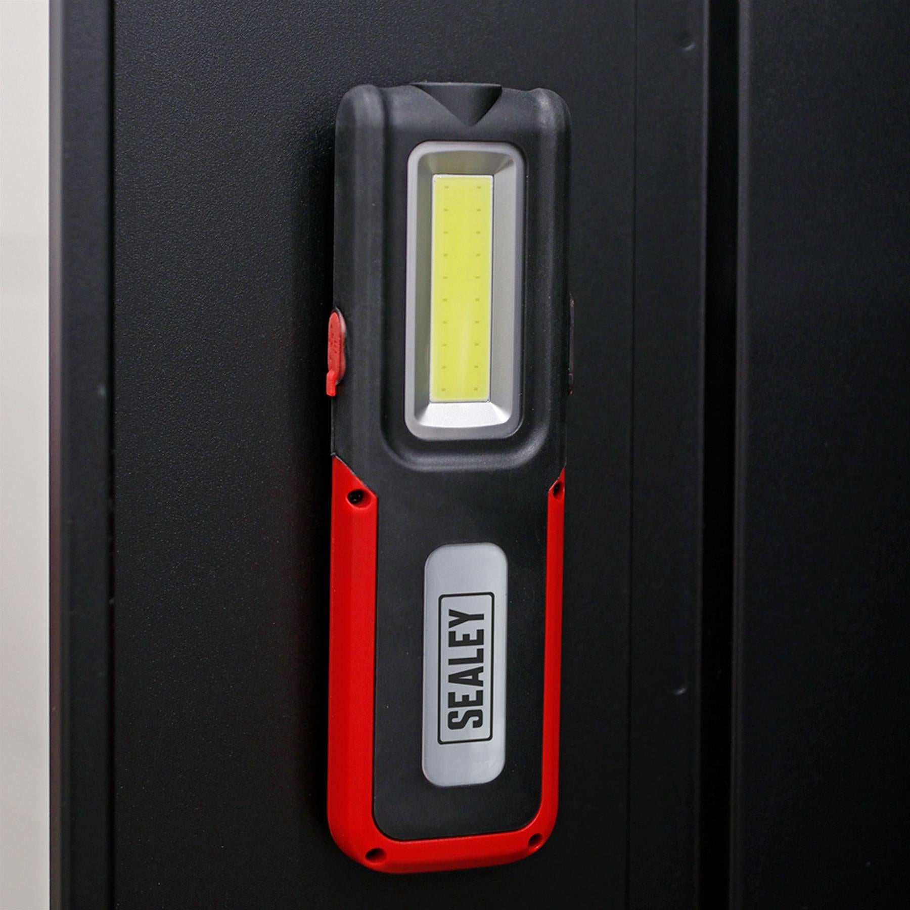 Sealey R/Charge Inspection Light 5W COB & 3W LED & Power Bank - Red