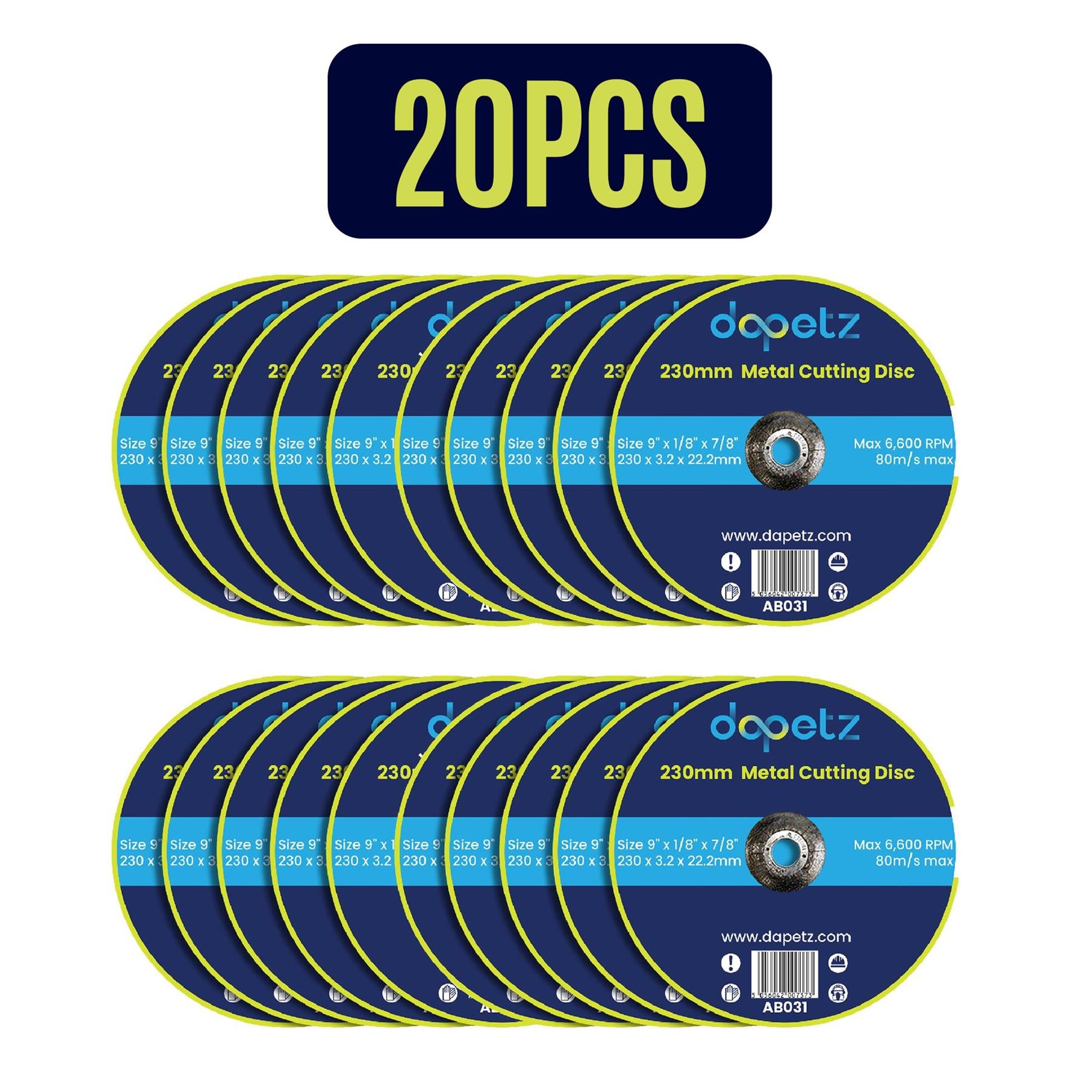 230mm ULTRA THIN METAL CUTTING BLADE DISC STEEL & STAINLESS ANGLE 20Pcs