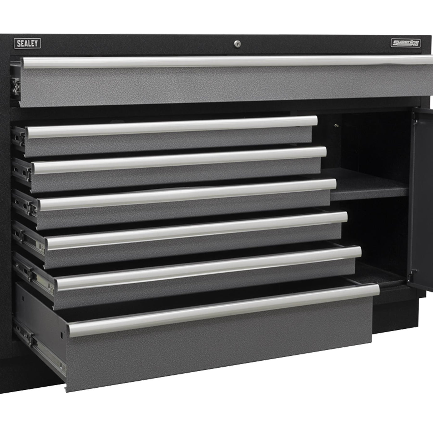 Sealey Modular 7 Drawer Floor Cabinet  Aluminium drawer pulls 1360mm