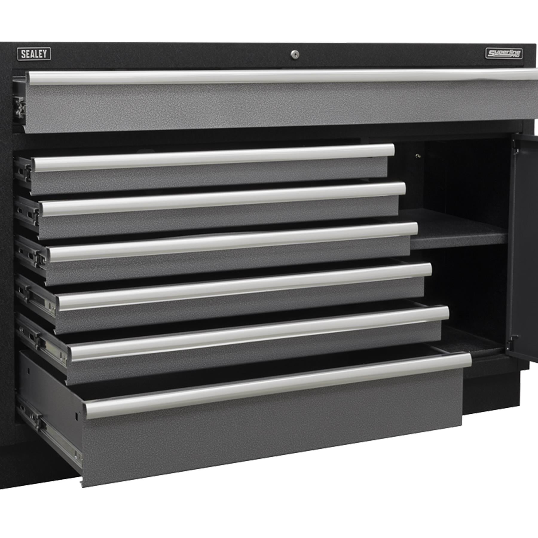 Sealey Modular 7 Drawer Floor Cabinet  Aluminium drawer pulls 1360mm