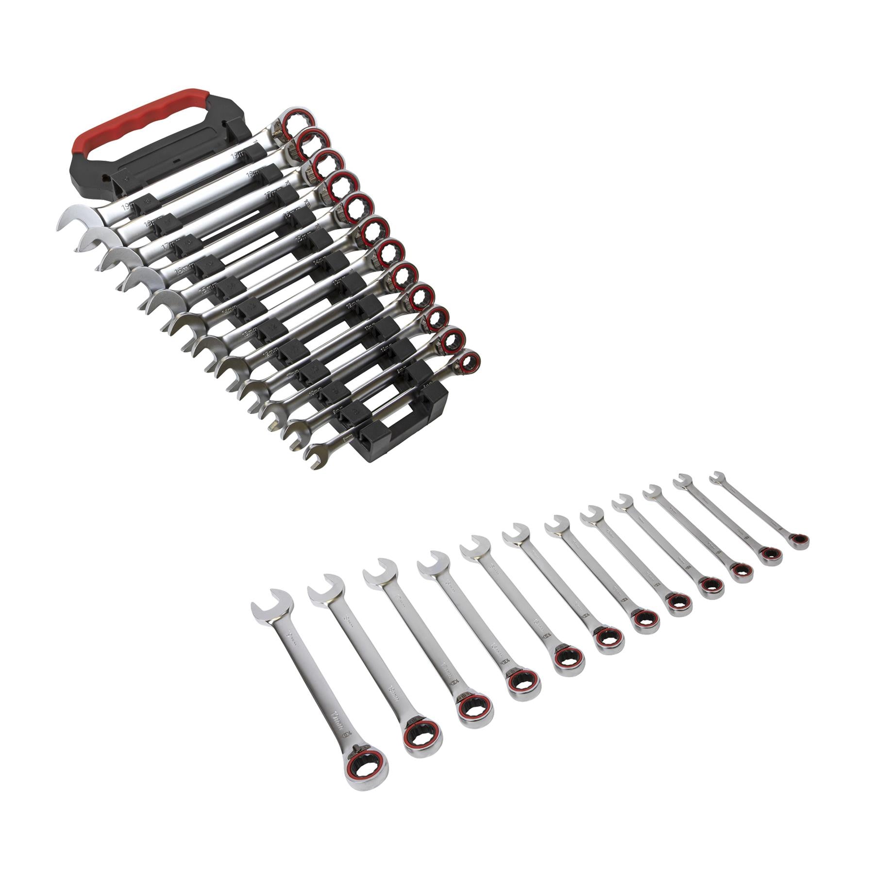Sealey Reversible Ratchet Comb. Spanner Set 12pc Platinum Series
