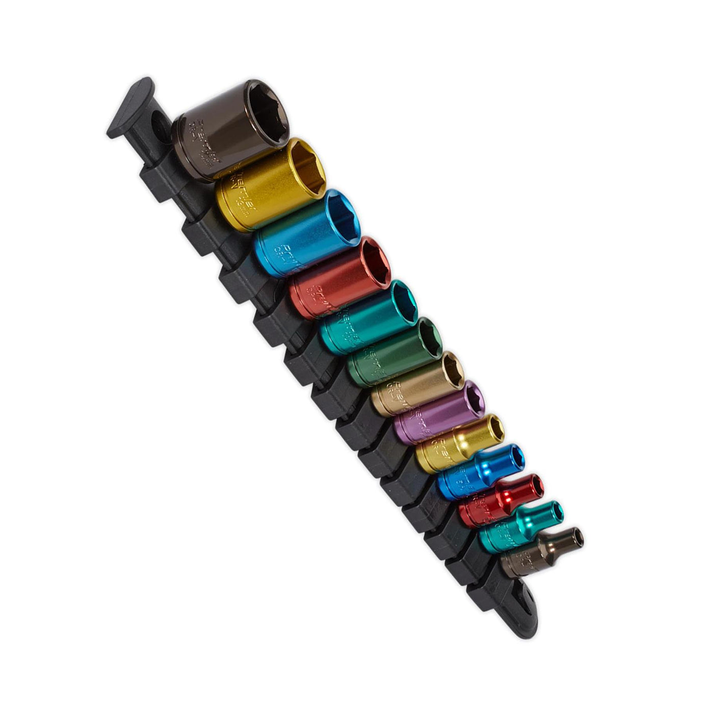 Sealey 13pc Multi Coloured Socket Set 4mm - 14mm 6pt Set 1/4" Sq Drive