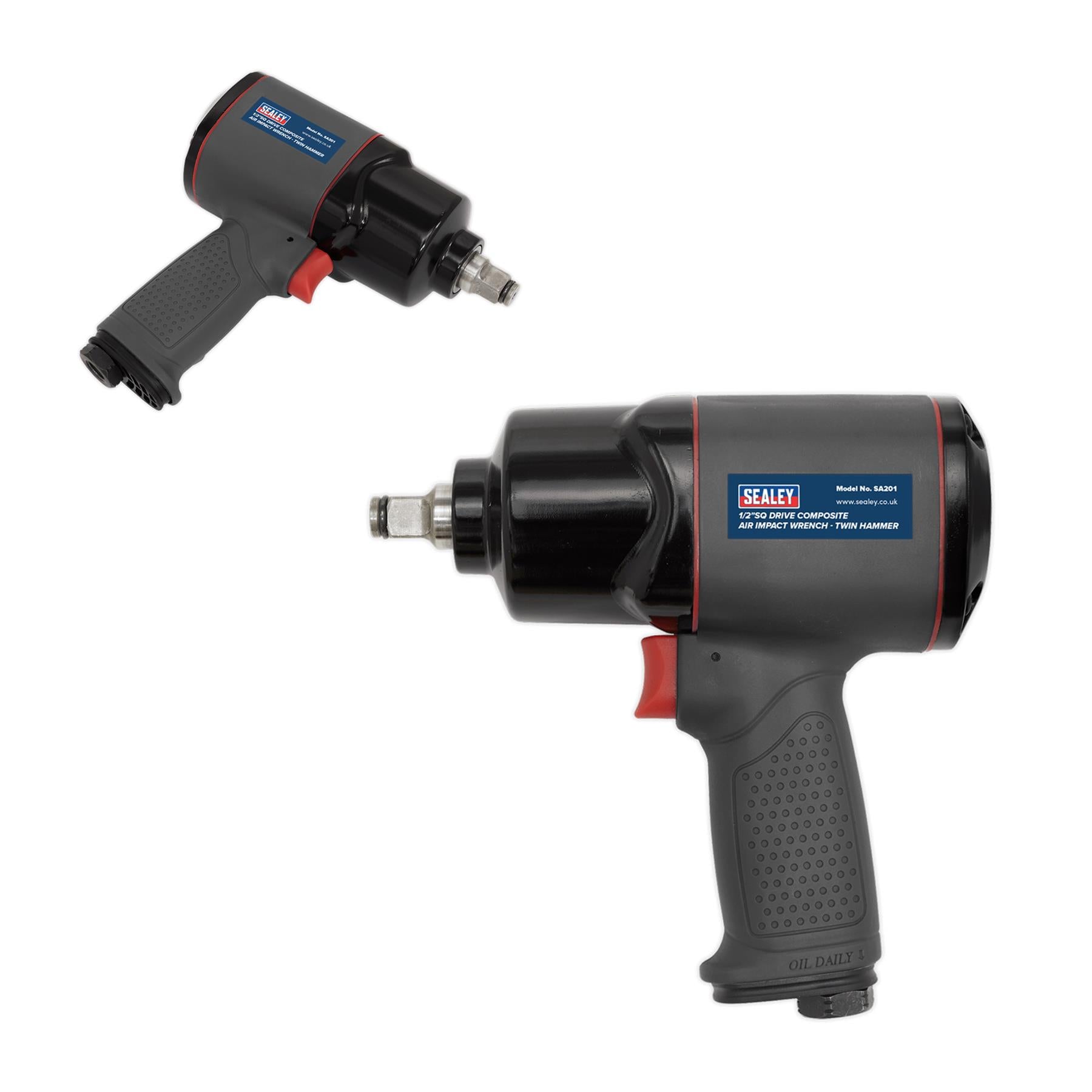Sealey Air Impact Wrench 1/2"Sq Drive Composite Twin Hammer